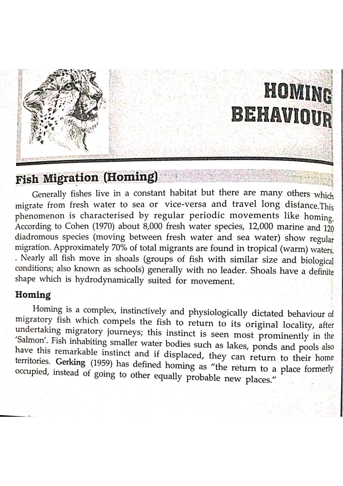 غلاف تقرير HOMING BEHAVIOUR – Fish Migration