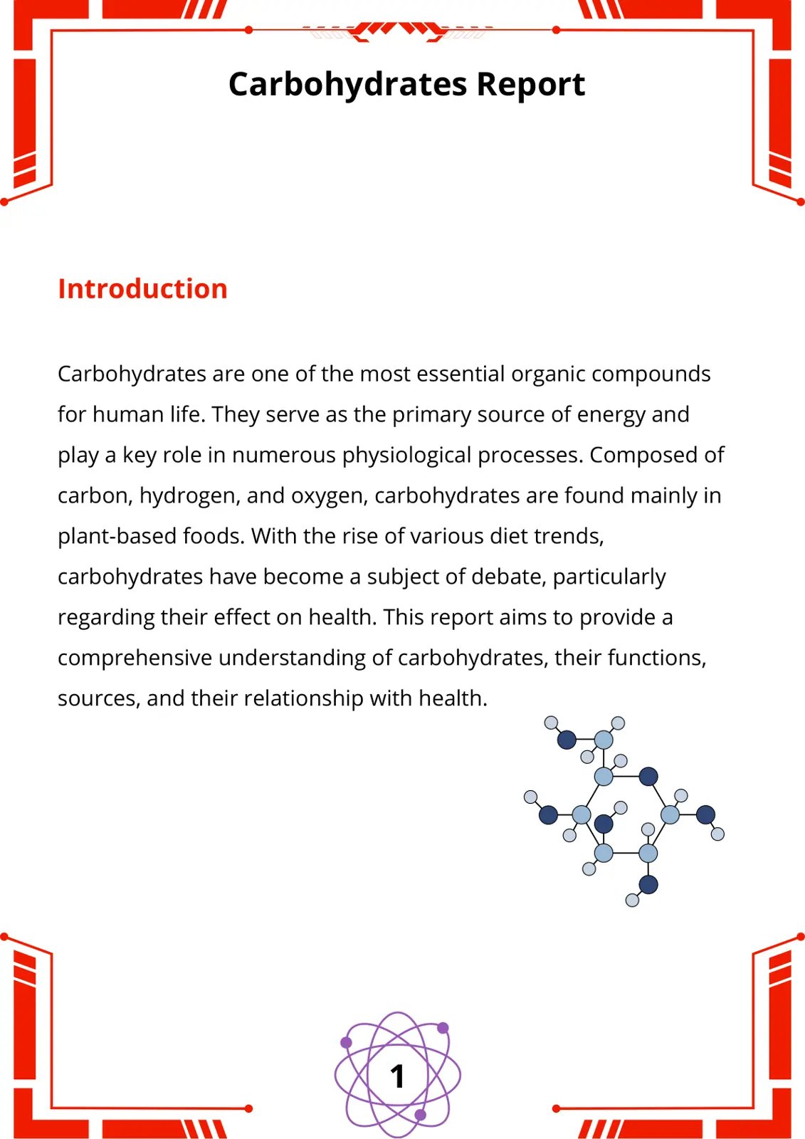 غلاف تقرير Carbohydrates Report