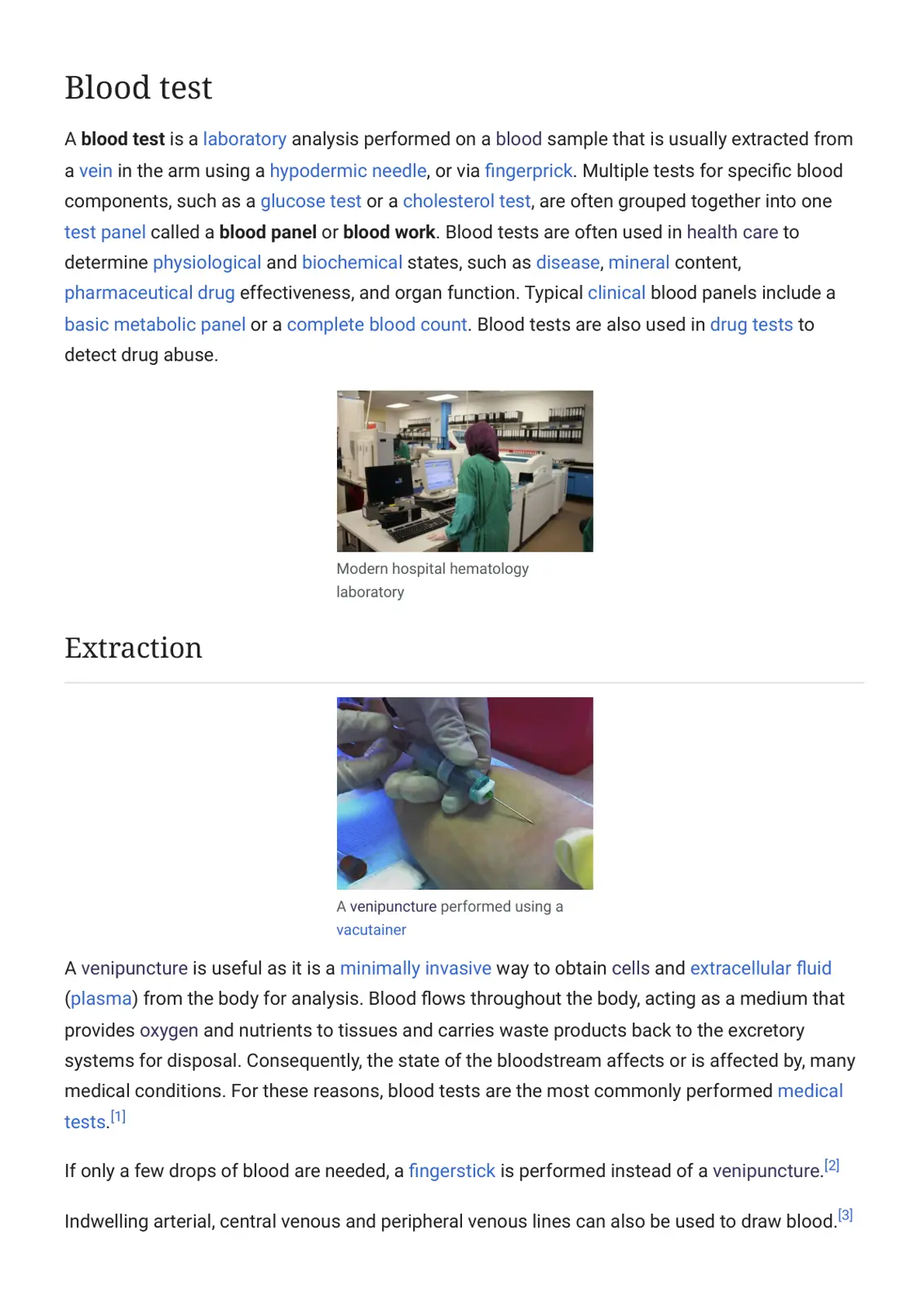 غلاف تقرير Blood test