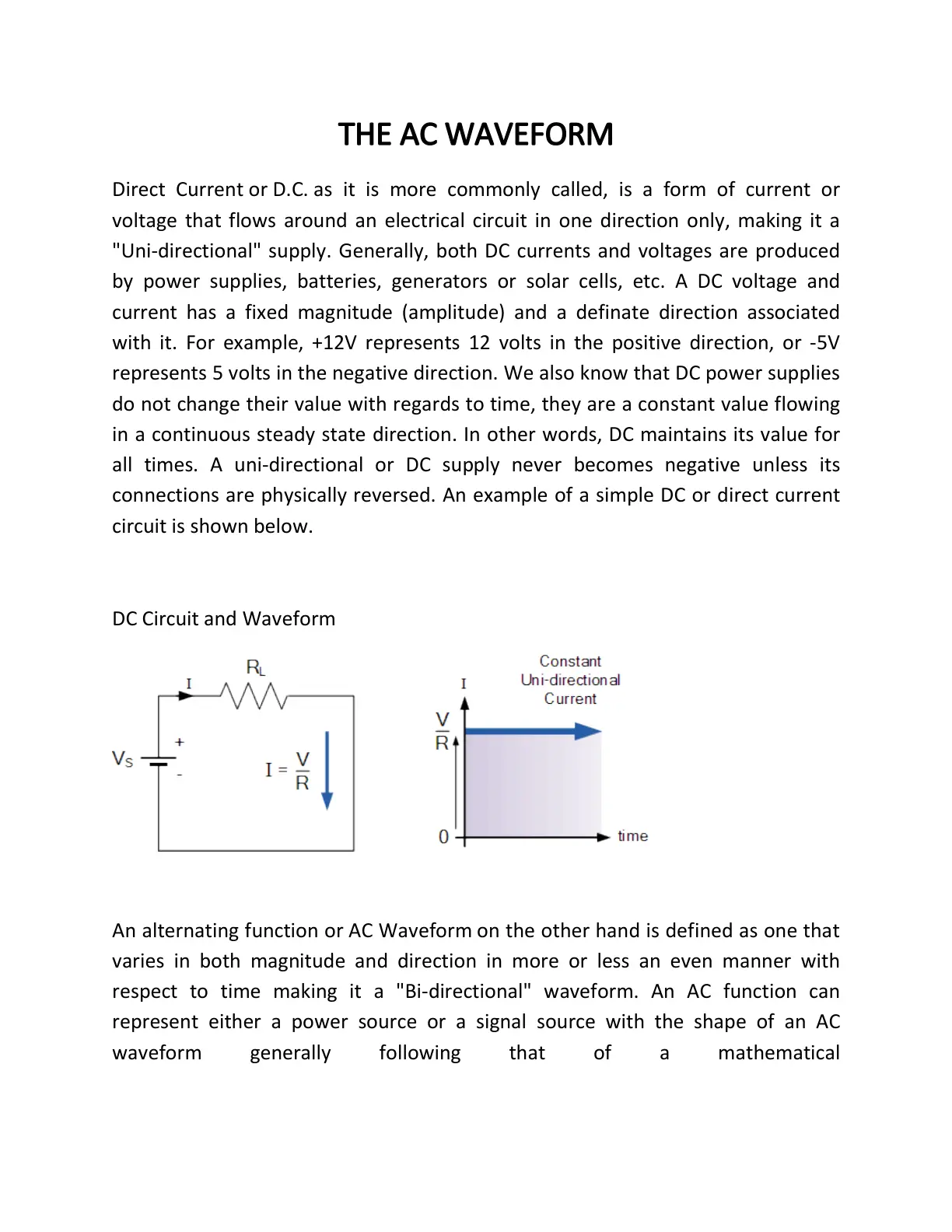 غلاف تقرير THE AC WAVEFORM