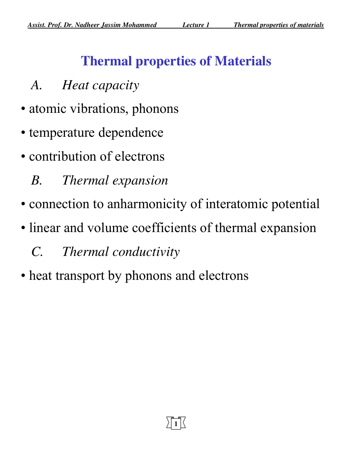 غلاف تقرير Thermal Properties of Materials