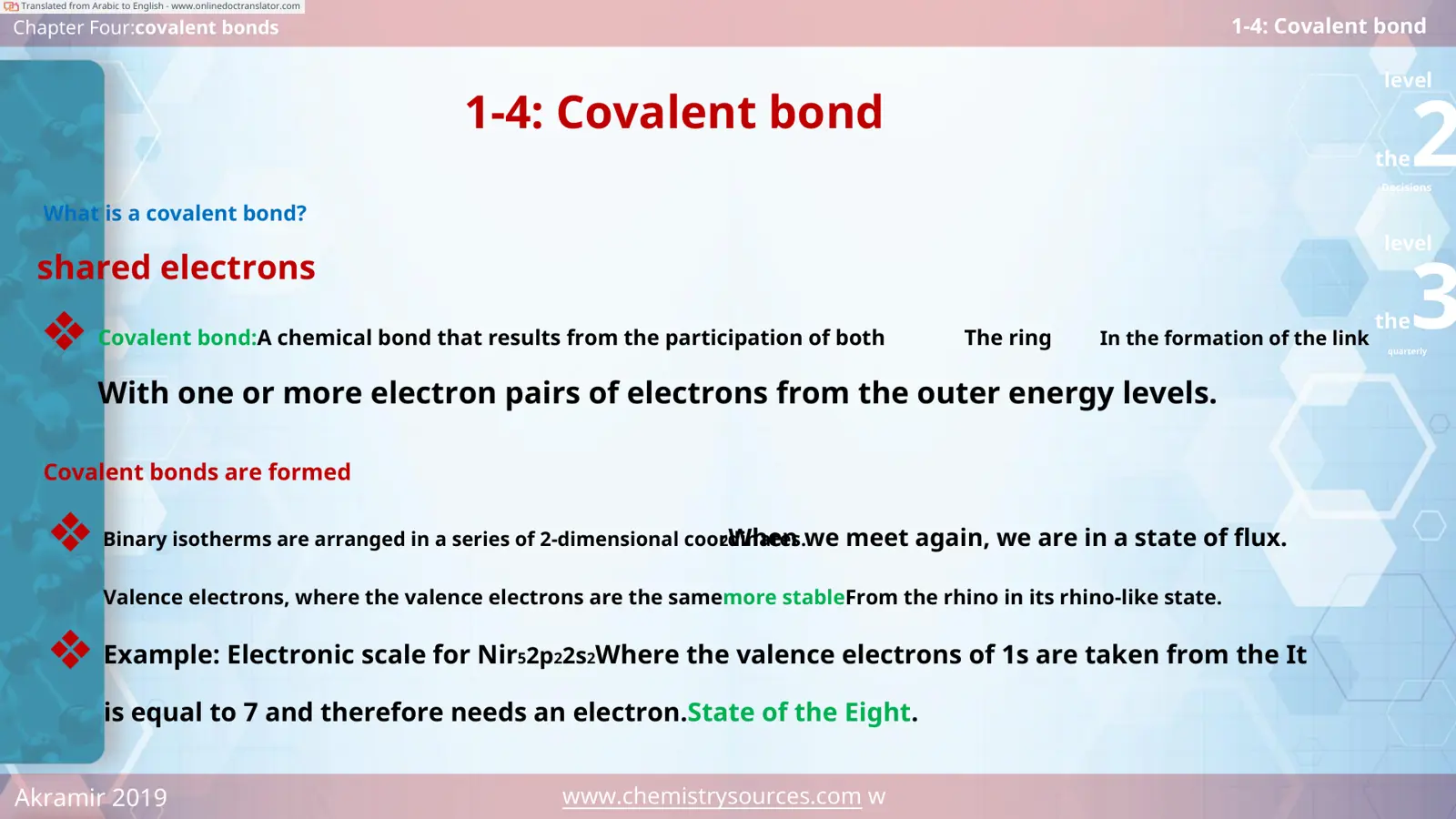 غلاف تقرير Chapter Four: Covalent bonds