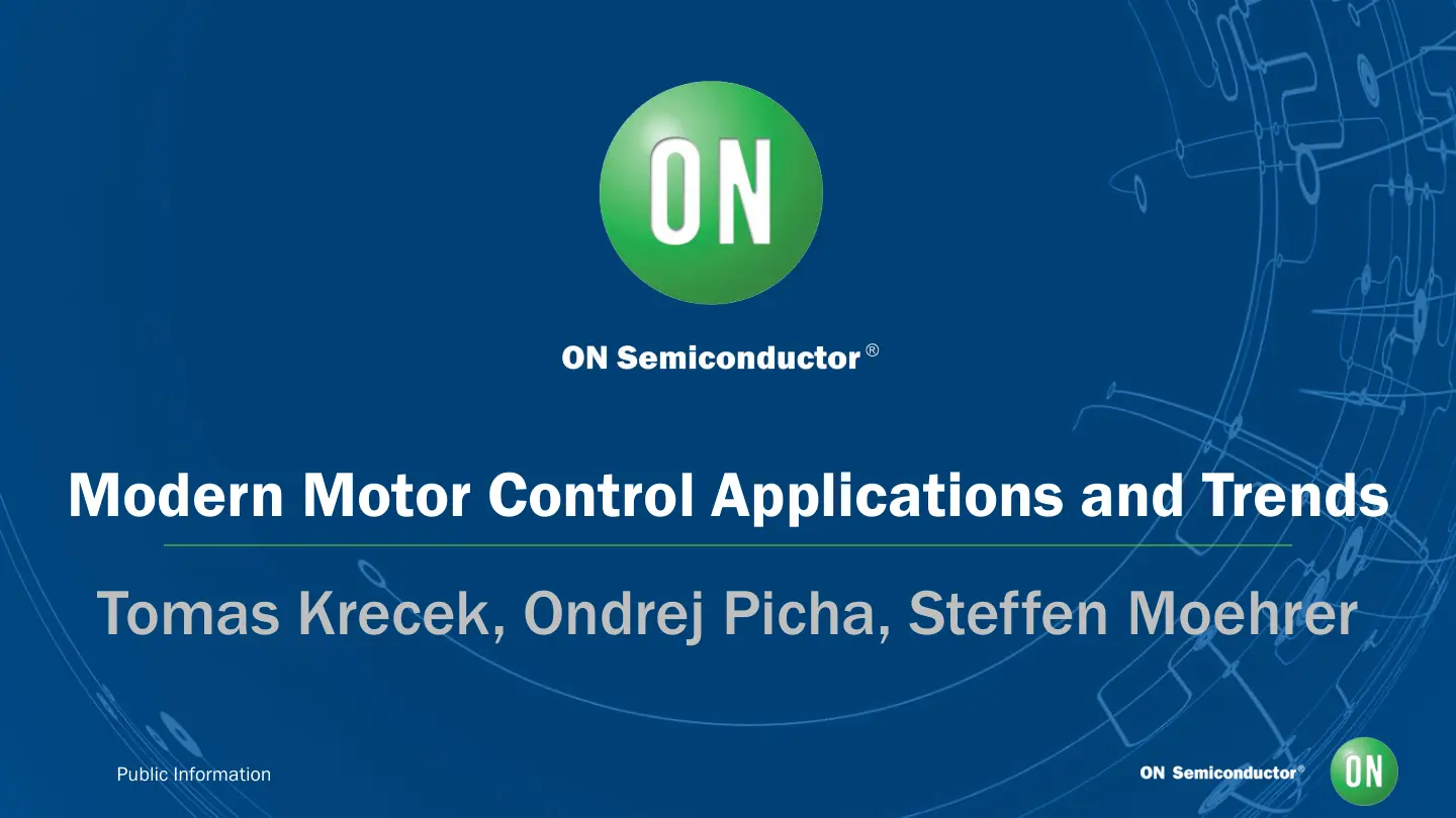 غلاف تقرير Modern Motor Control Applications and Trends