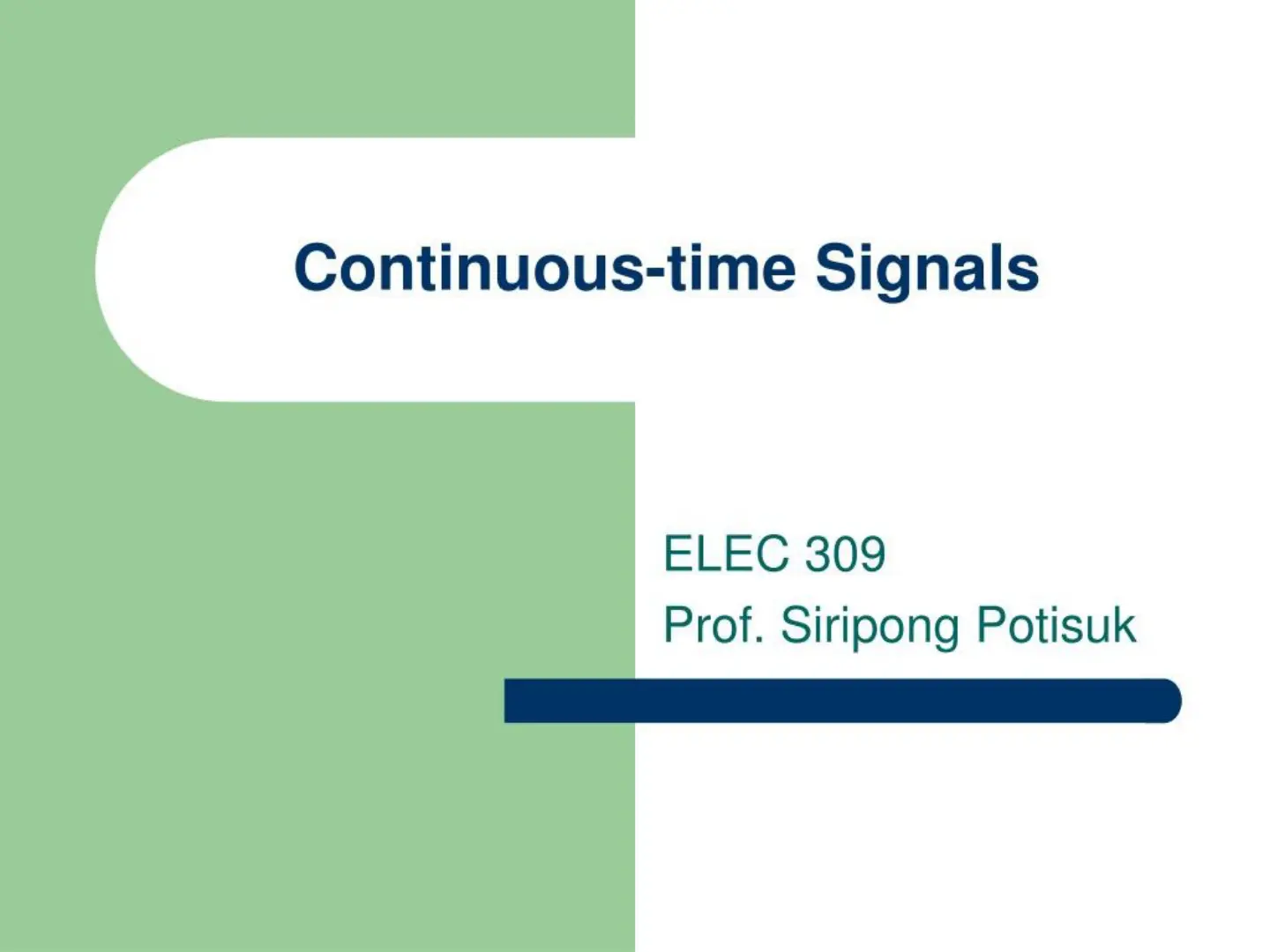 غلاف تقرير Continuous-time Signals