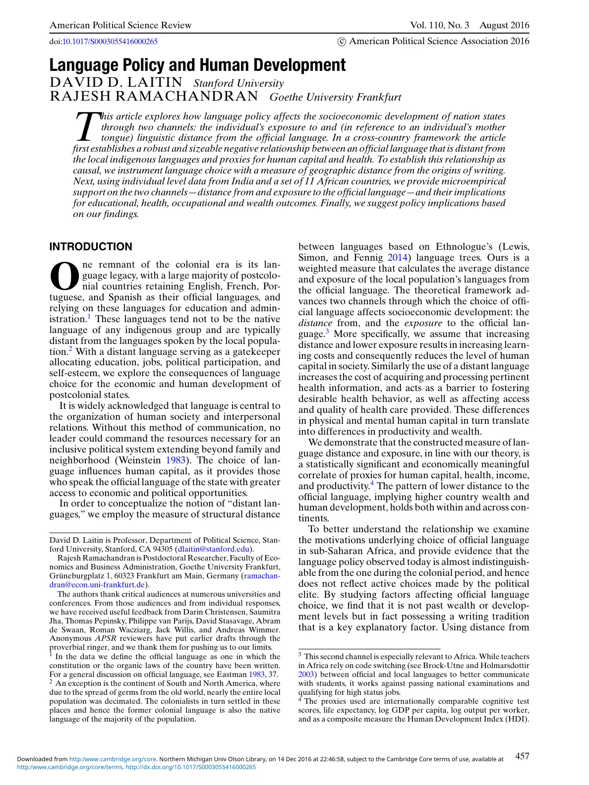 غلاف تقرير Language Policy and Human Development