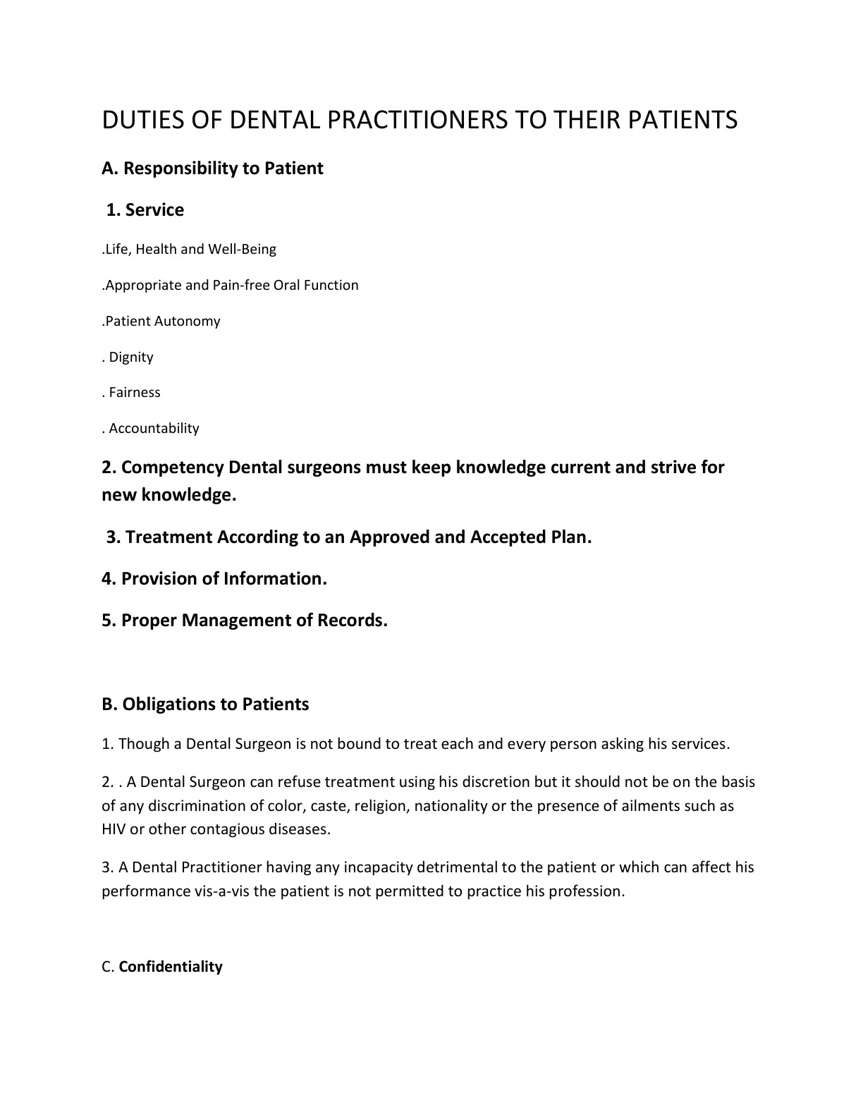 غلاف تقرير Duties of Dental Practitioners to Their Patients