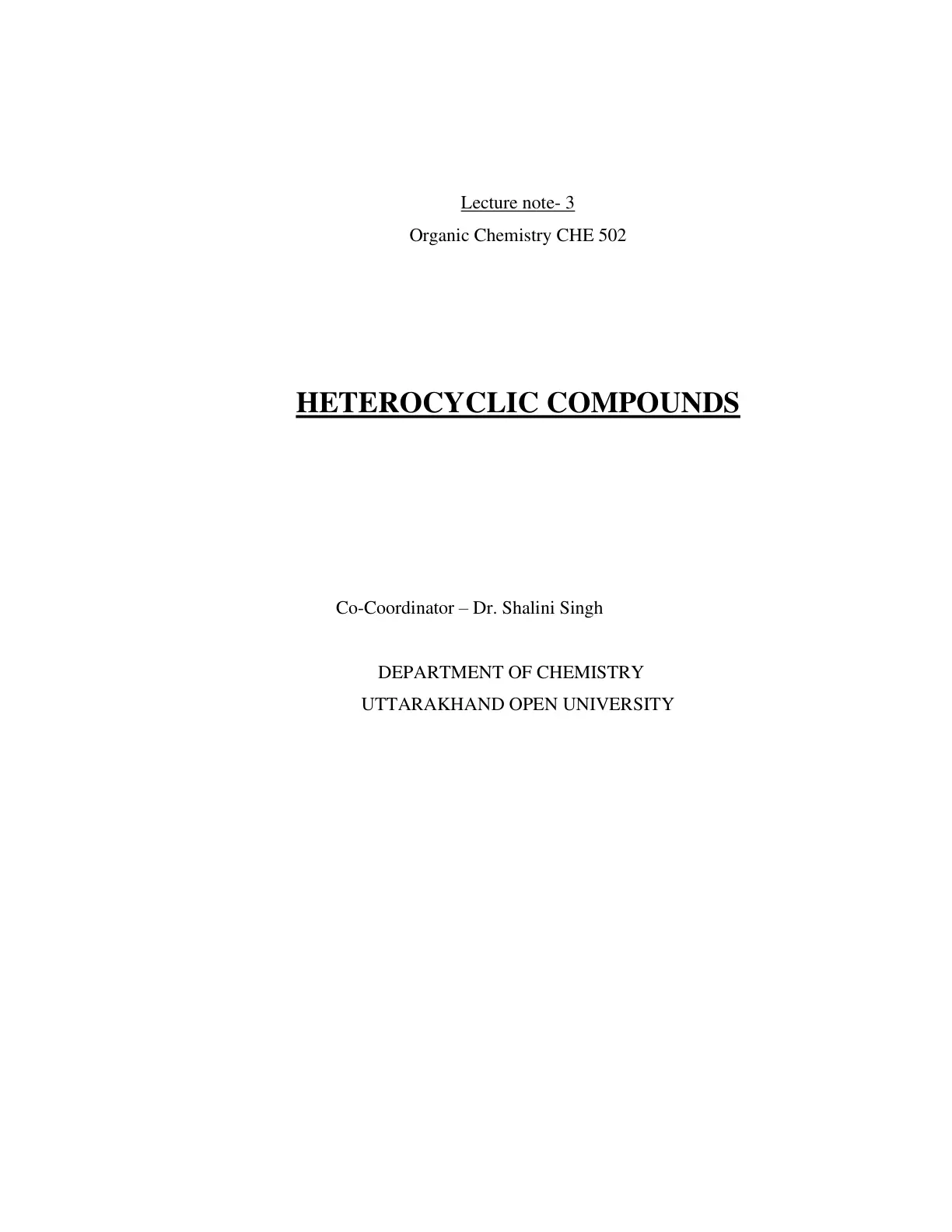 غلاف تقرير HETEROCYCLIC COMPOUNDS