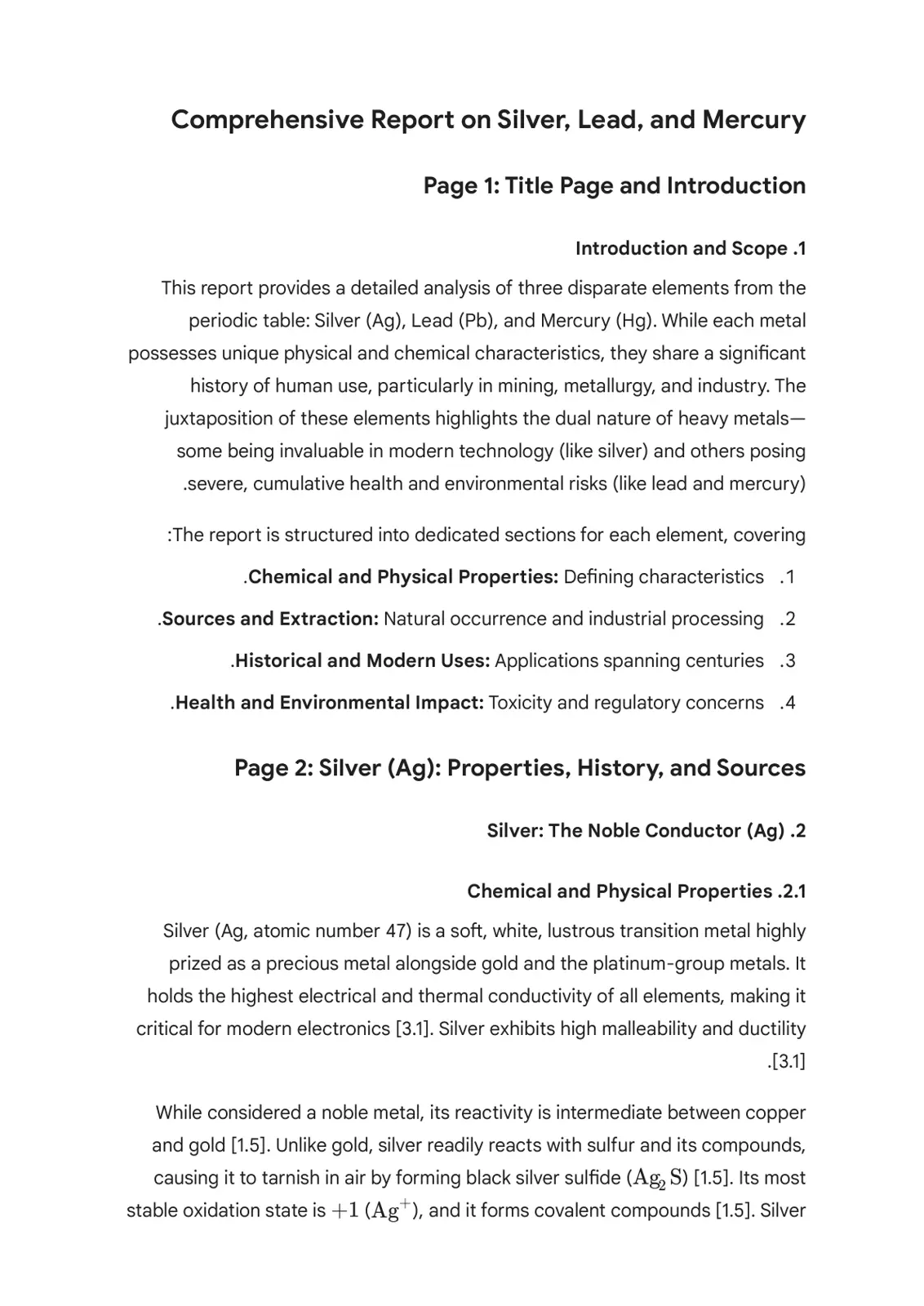 غلاف تقرير Comprehensive Report on Silver, Lead, and Mercury