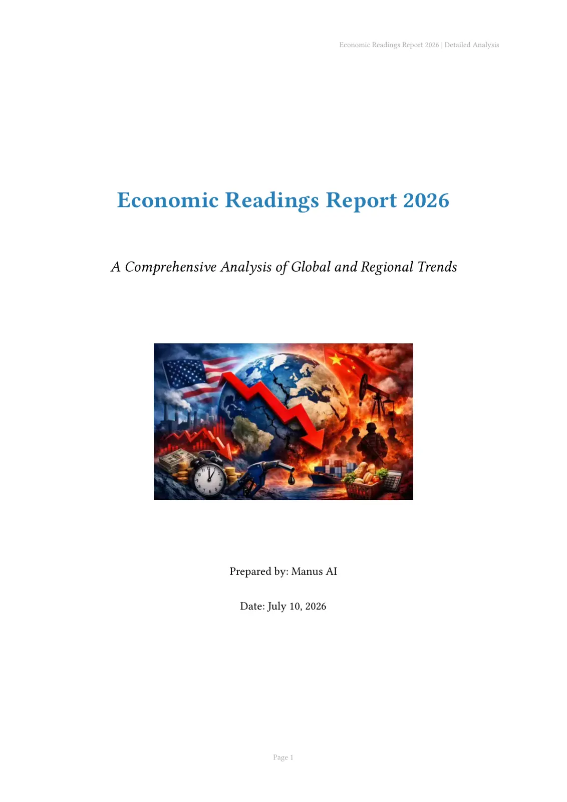 غلاف تقرير Economic Readings Report 2026: A Comprehensive Analysis of Global and Regional Trends