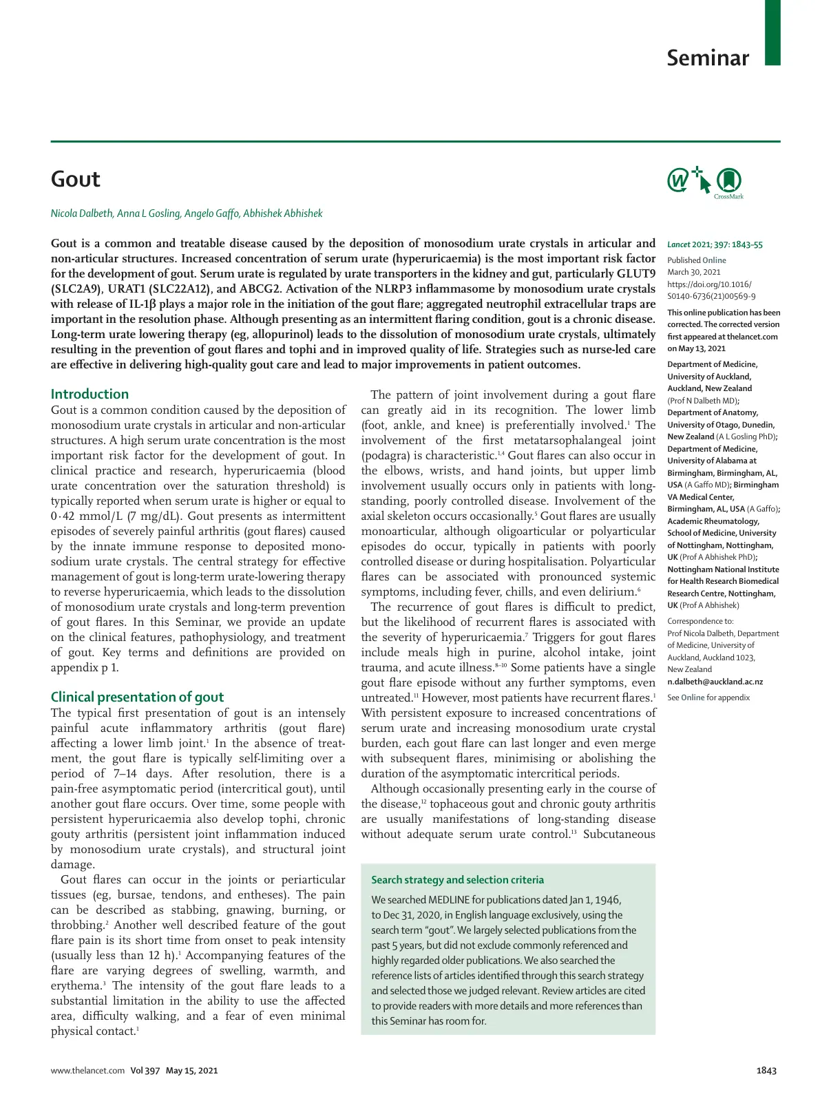 غلاف تقرير Gout