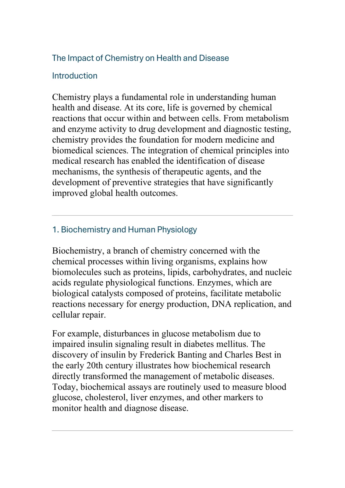 غلاف تقرير The Impact of Chemistry in Health and Disease