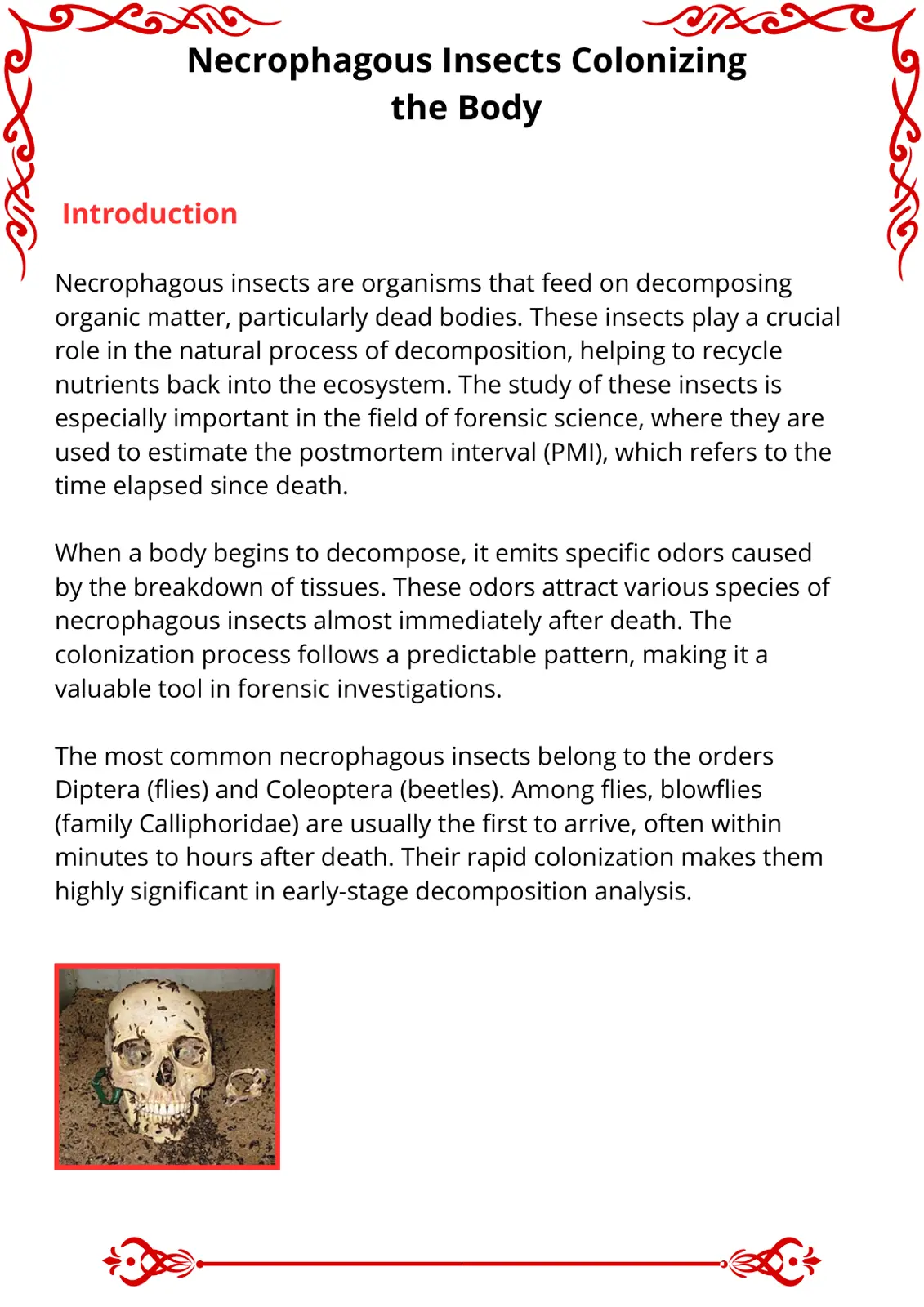 غلاف تقرير Necrophagous Insects Colonizing the Body
