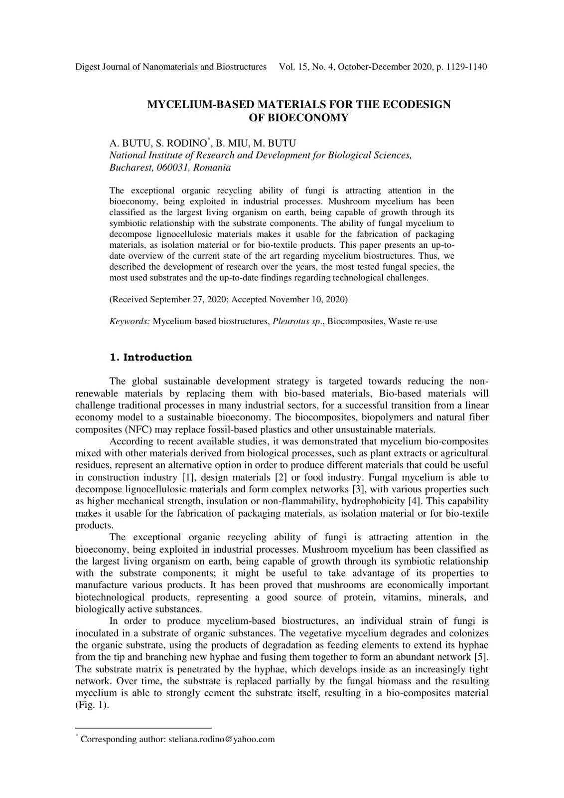 غلاف تقرير Mycelium-Based Materials for the Ecodesign of Bioeconomy
