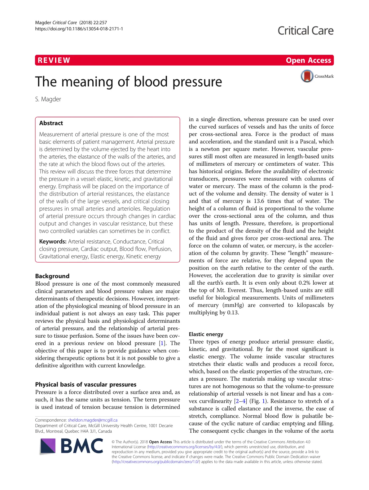 غلاف تقرير The meaning of blood pressure