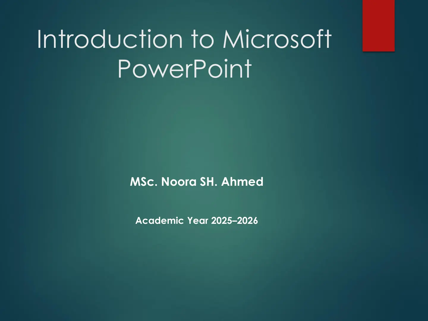 غلاف تقرير Introduction to Microsoft PowerPoint
