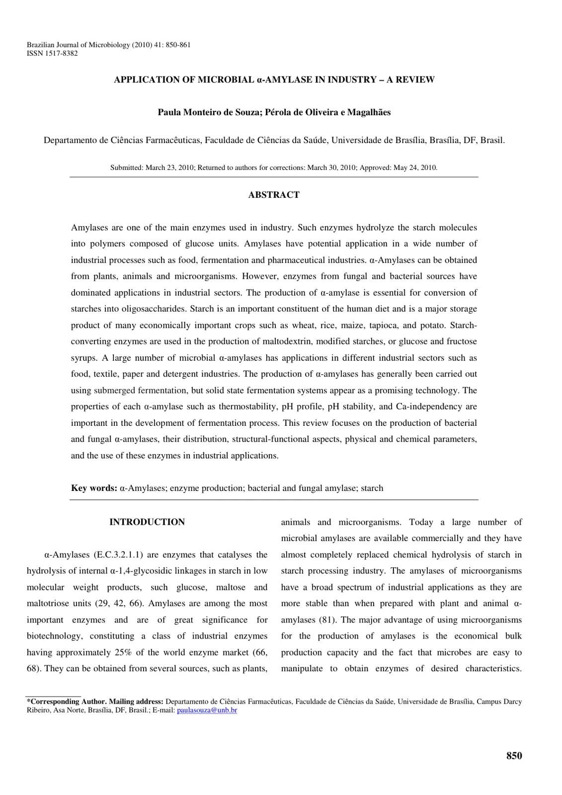 غلاف تقرير Application of Microbial α-Amylase in Industry - A Review