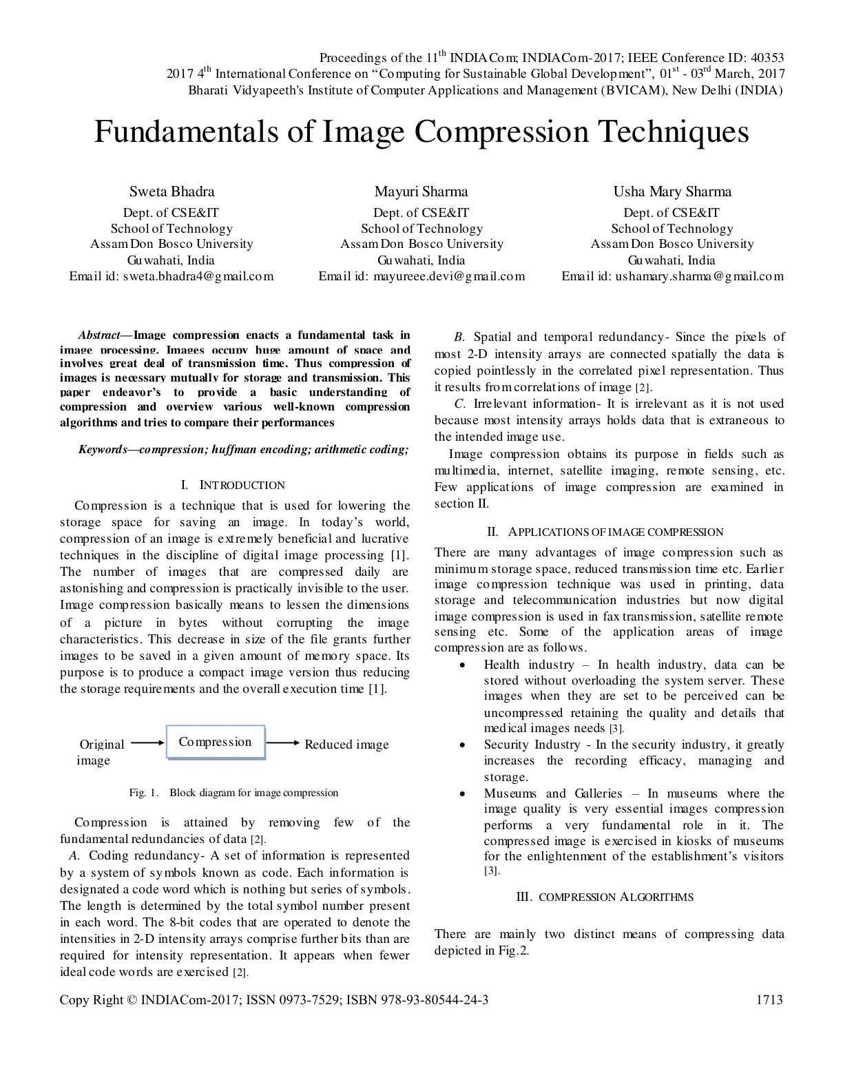 غلاف تقرير Fundamentals of Image Compression Techniques