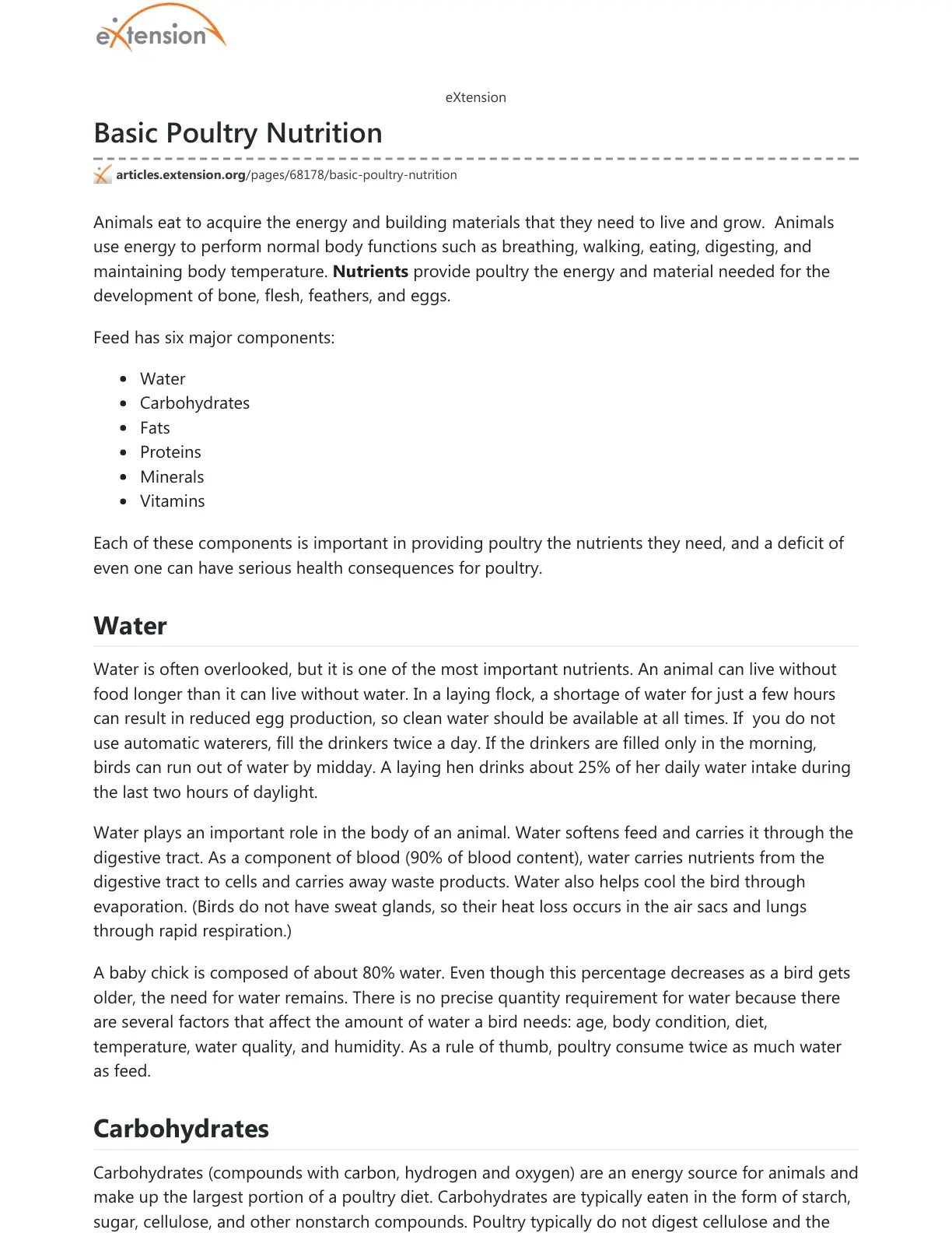 غلاف تقرير Basic Poultry Nutrition