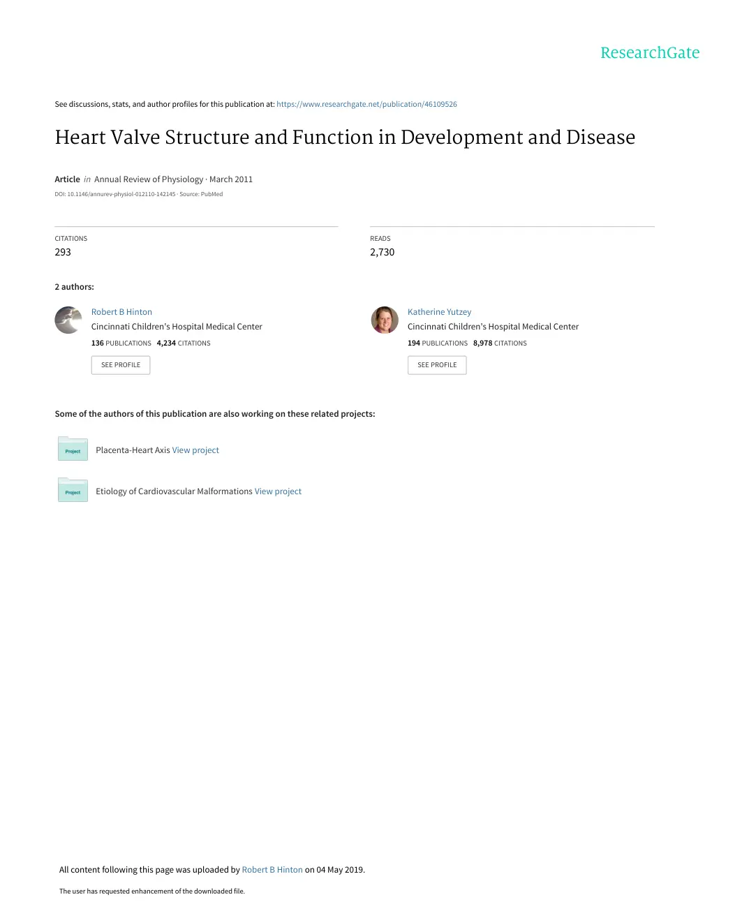 غلاف تقرير Heart Valve Structure and Function in Development and Disease