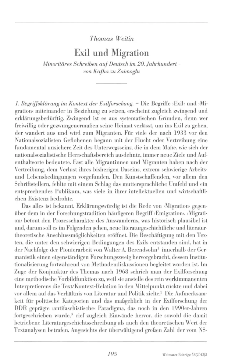 غلاف تقرير Exil und Migration