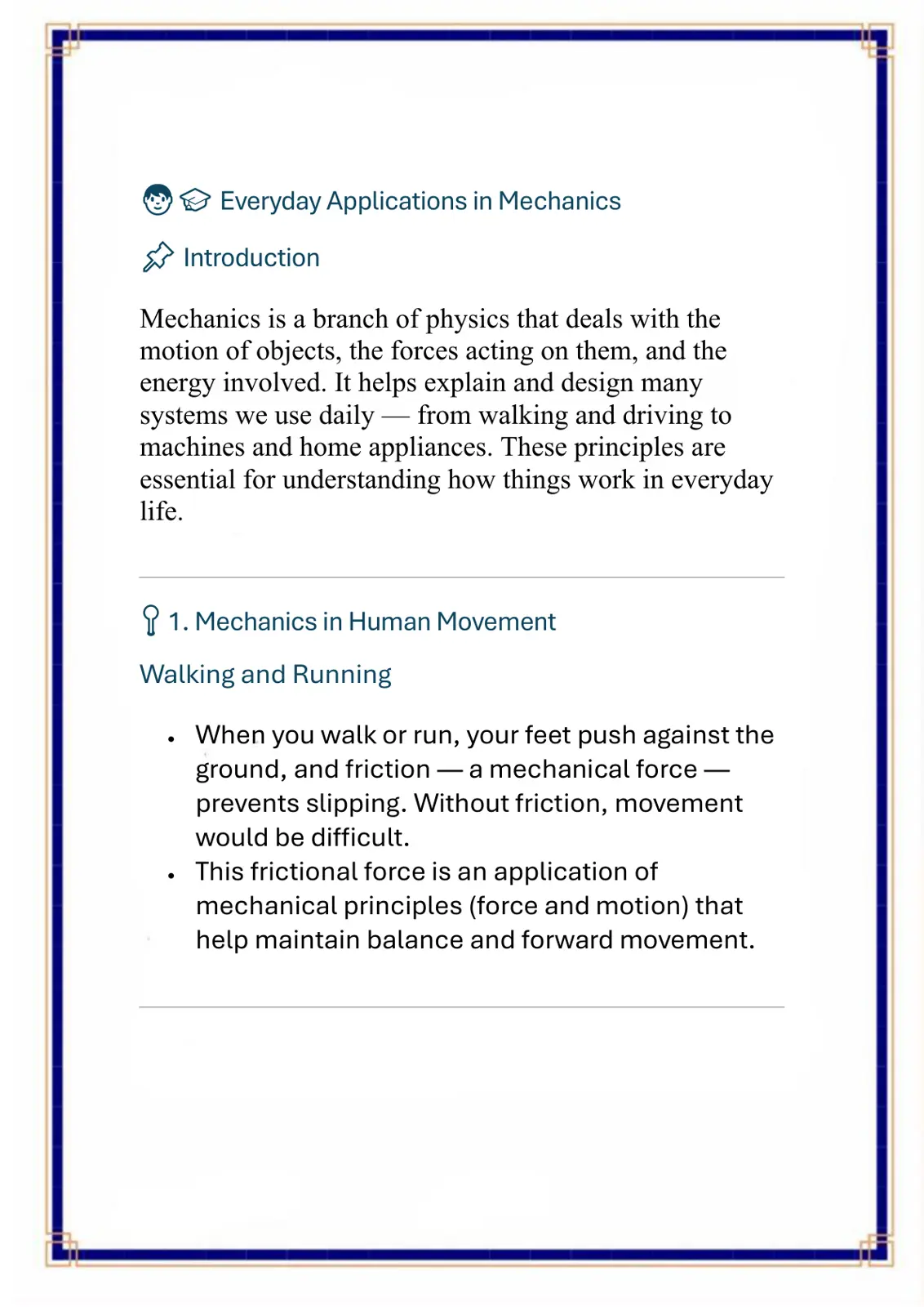 غلاف تقرير Everyday Applications in Mechanics