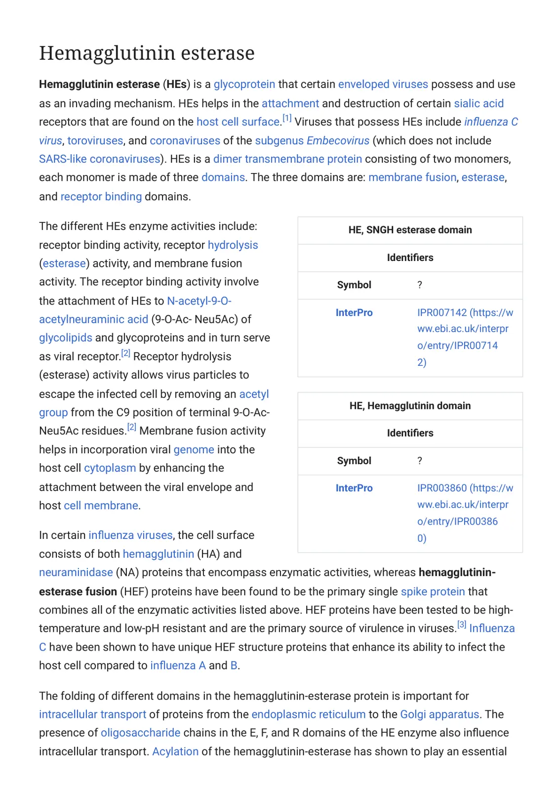 غلاف تقرير Hemagglutinin esterase