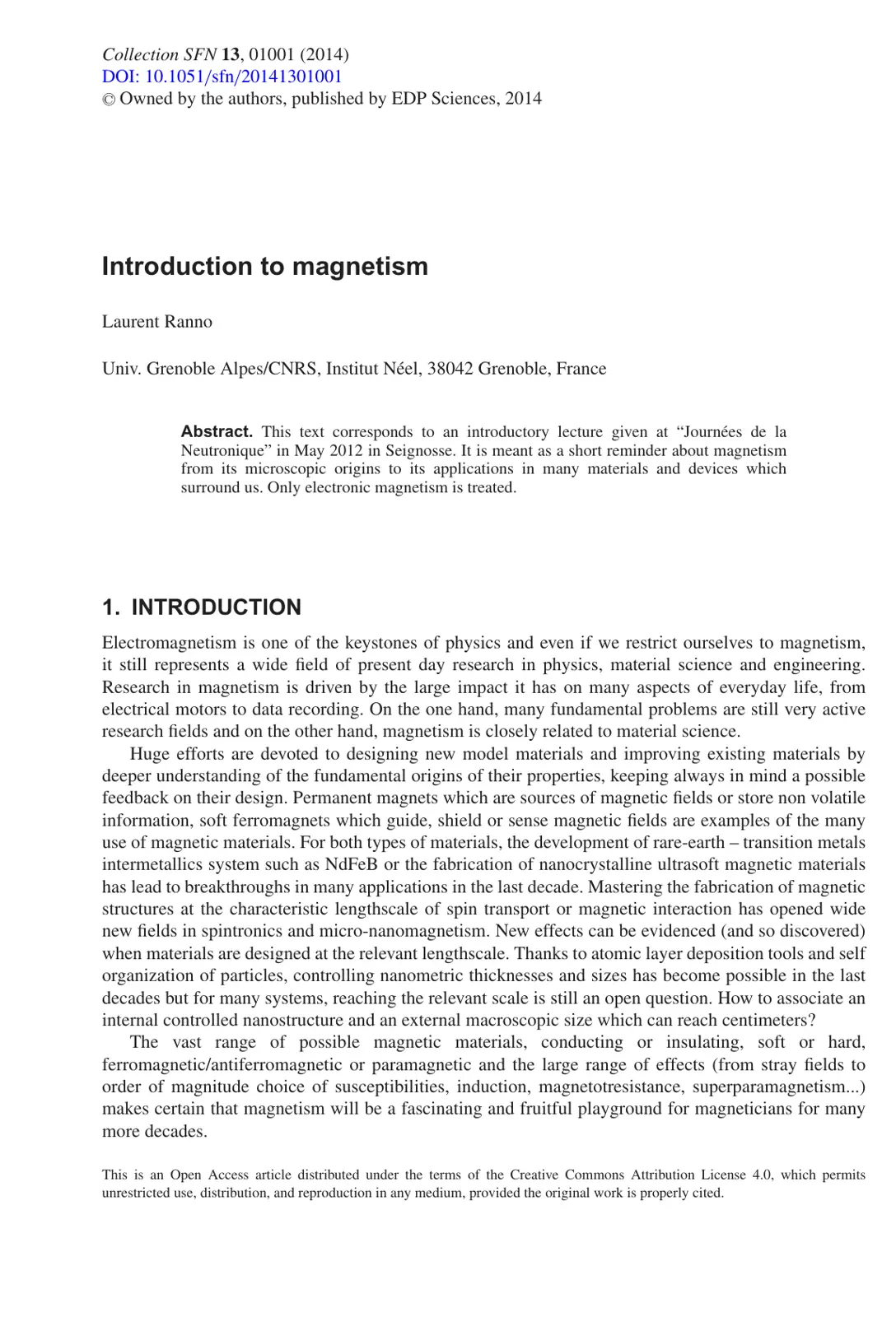 غلاف تقرير Introduction to magnetism