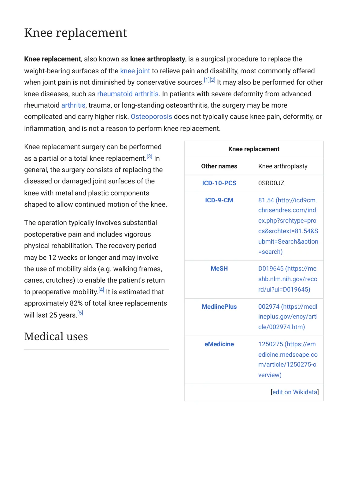 غلاف تقرير Knee replacement