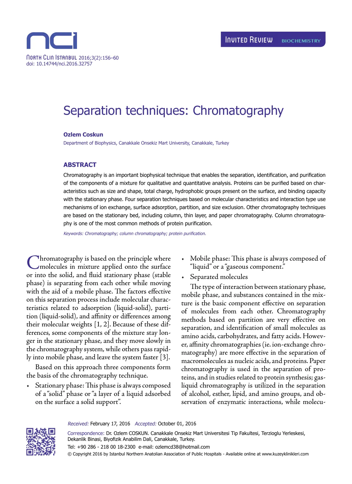 غلاف تقرير Separation techniques: Chromatography
