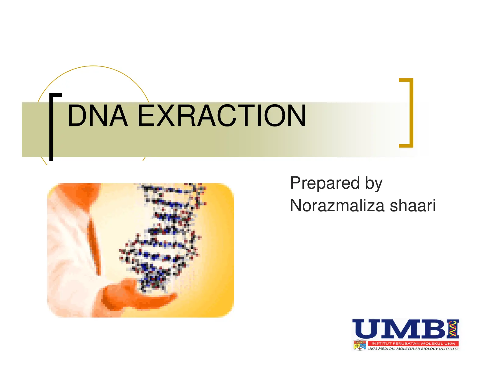 غلاف تقرير DNA Extraction