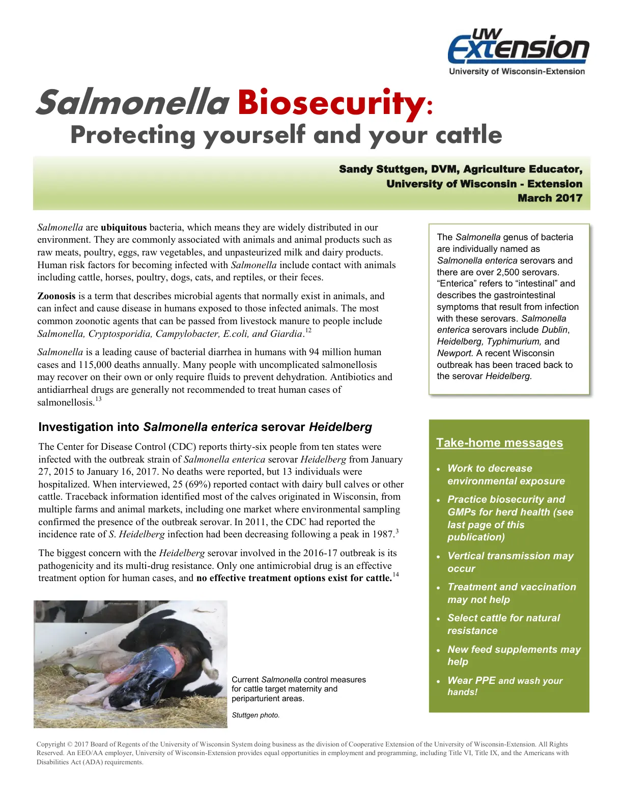 غلاف تقرير Salmonella Biosecurity: Protecting yourself and your cattle