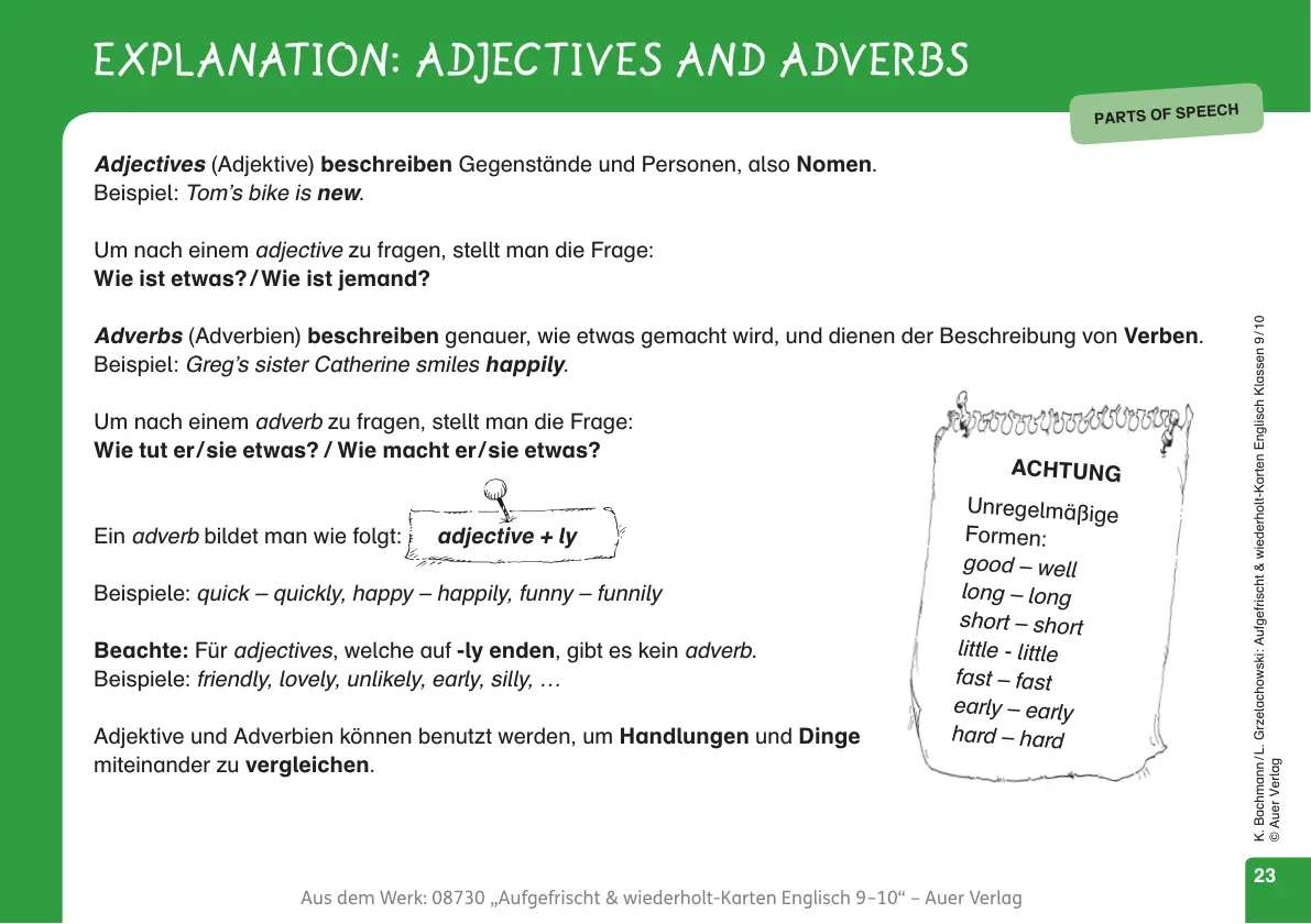غلاف تقرير EXPLANATION: ADJECTIVES AND ADVERBS PARTS OF SPEECH