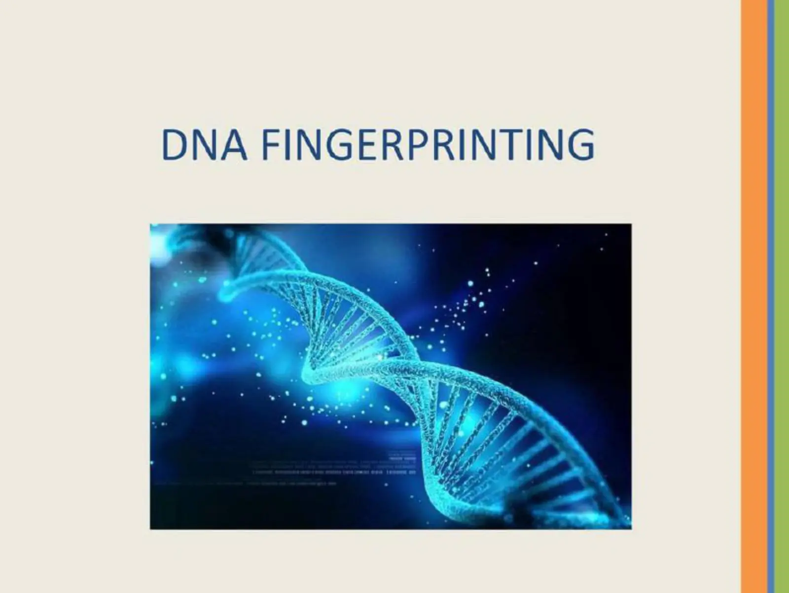 غلاف تقرير DNA FINGERPRINTING