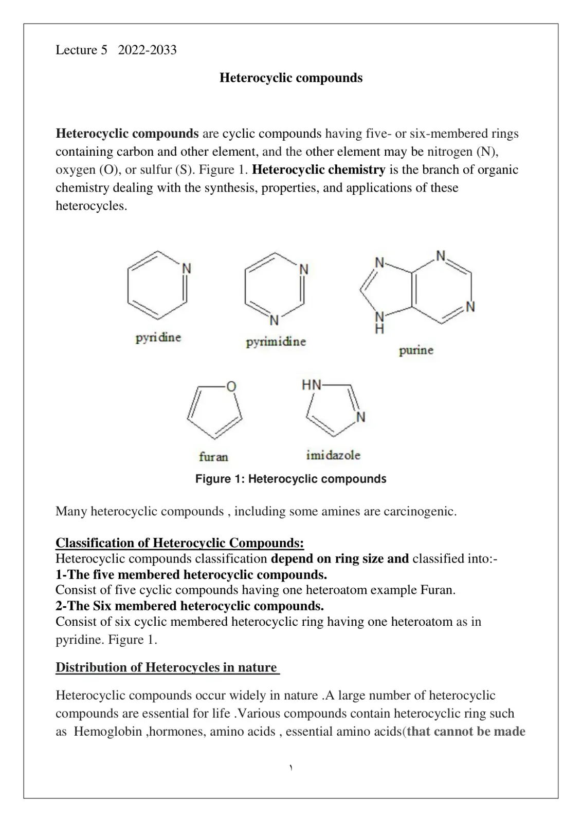 غلاف تقرير Heterocyclic compounds