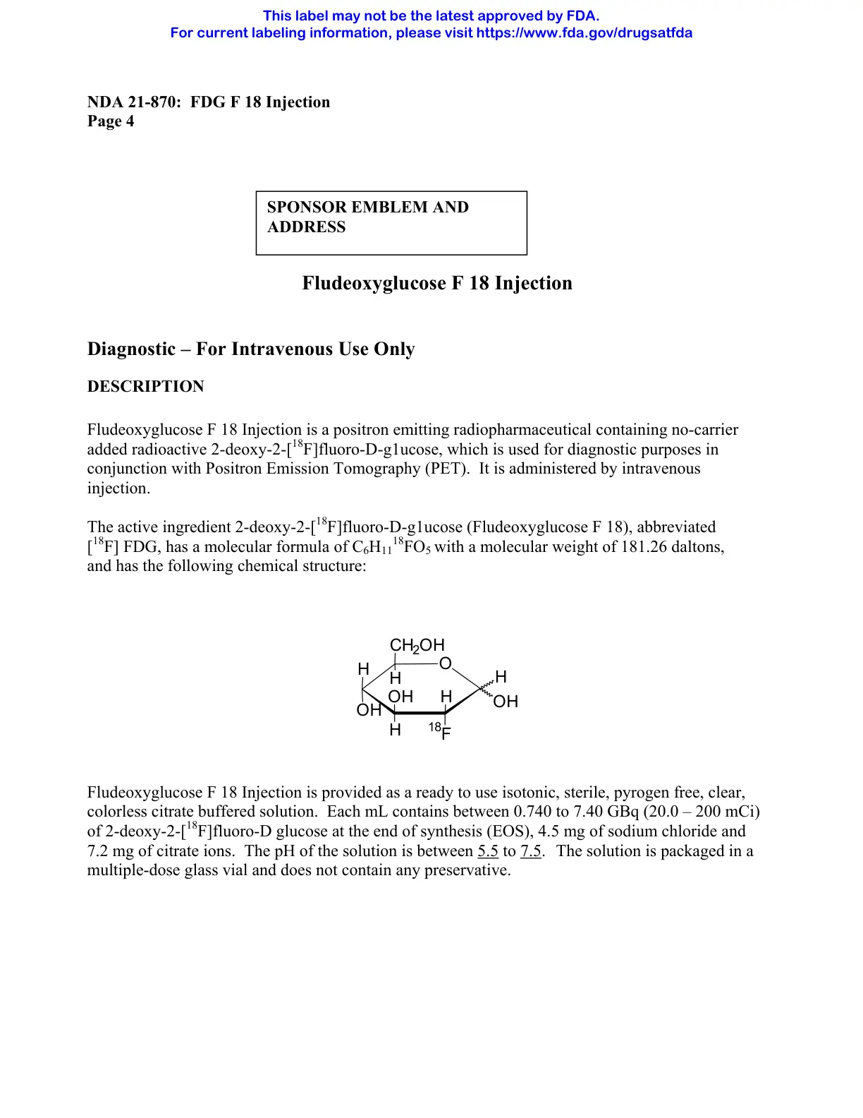 غلاف تقرير Fludeoxyglucose F 18 Injection