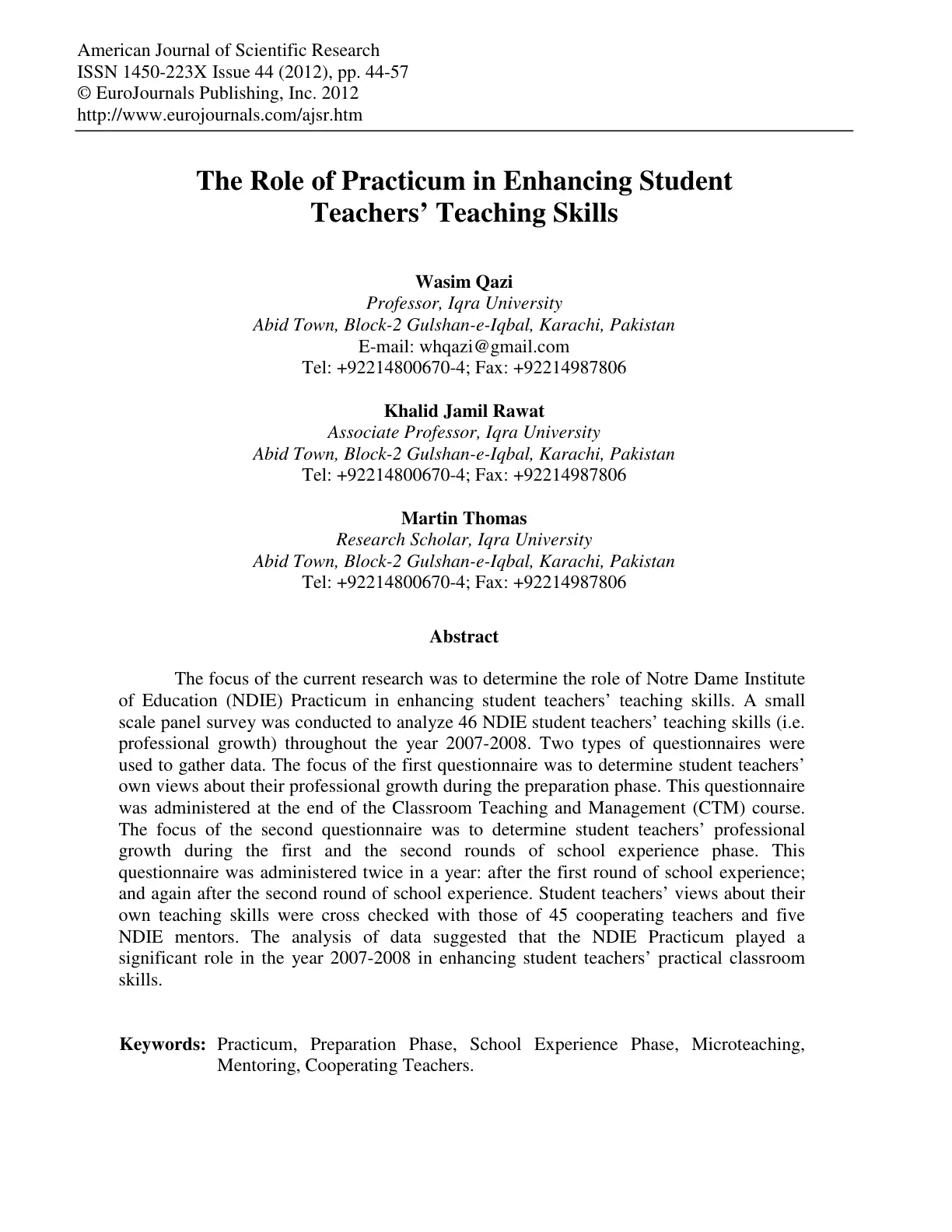 غلاف تقرير The Role of Practicum in Enhancing Student Teachers' Teaching Skills