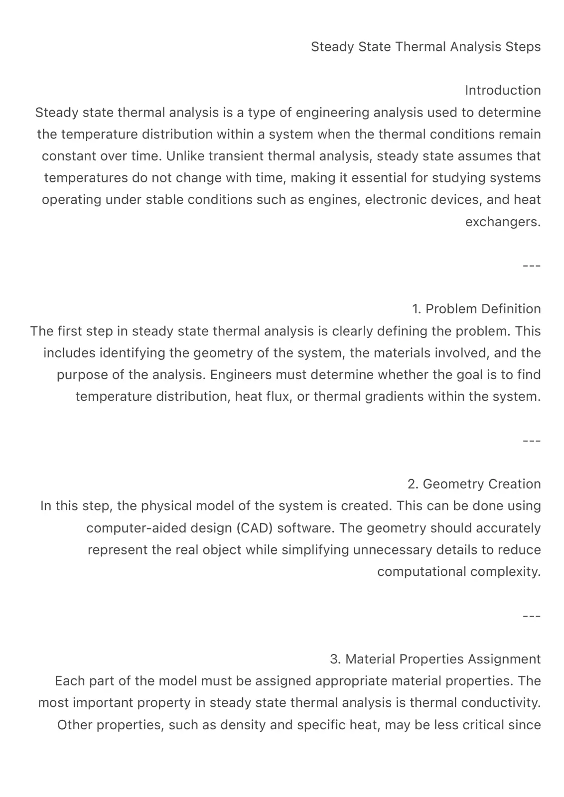 غلاف تقرير Steady State Thermal Analysis Steps