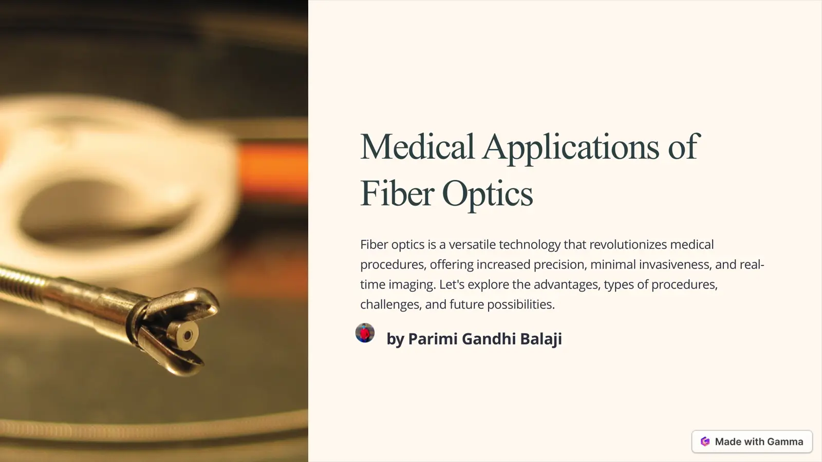غلاف تقرير Medical Applications of Fiber Optics