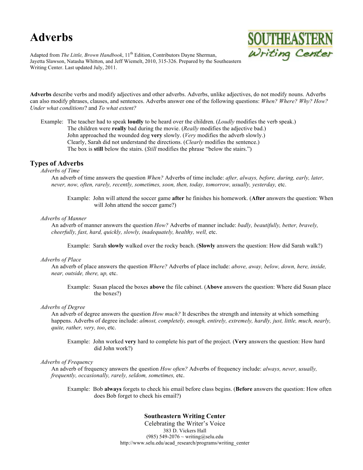 غلاف تقرير Adverbs