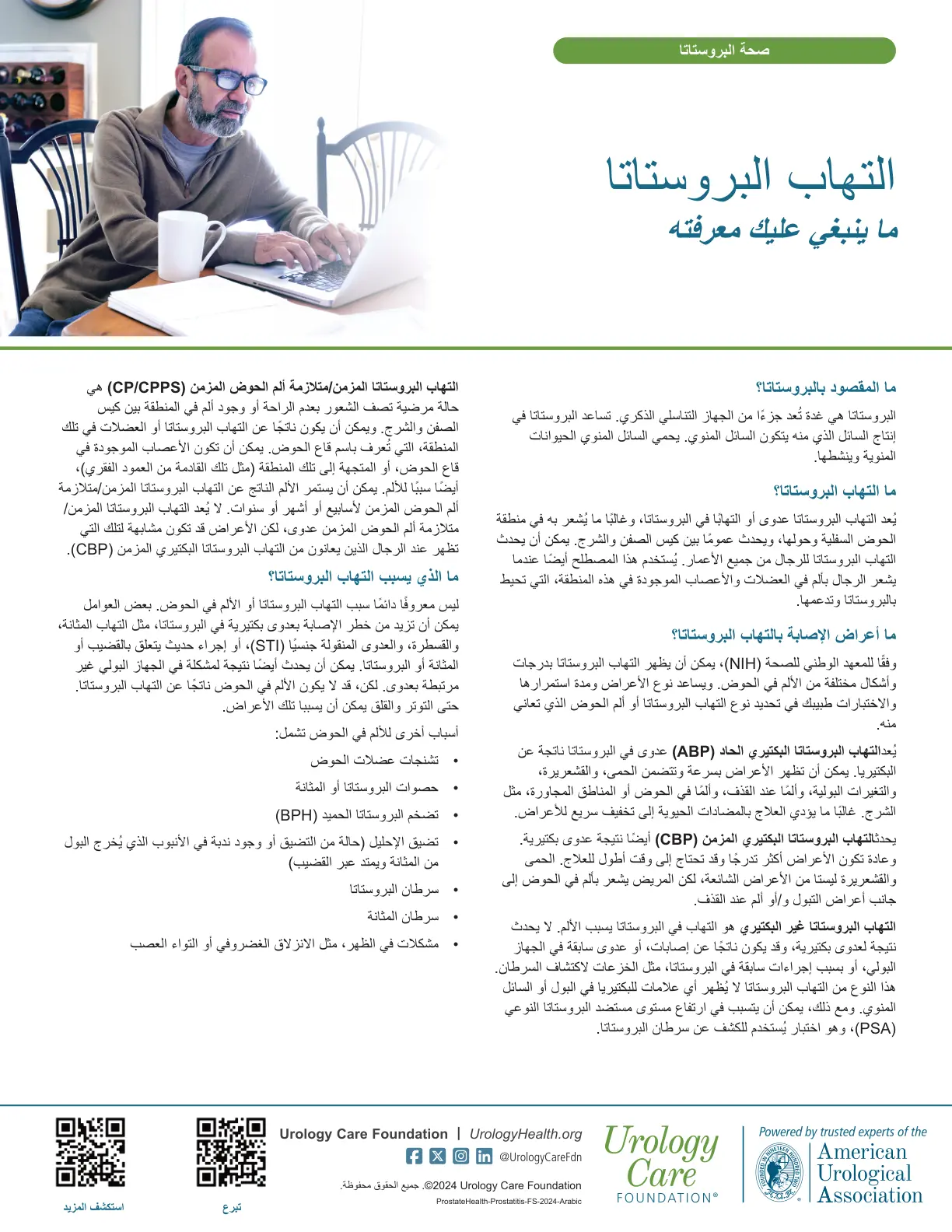 غلاف تقرير صحة البروستاتا: التهاب البروستاتا ما ينبغي عليك معرفته
