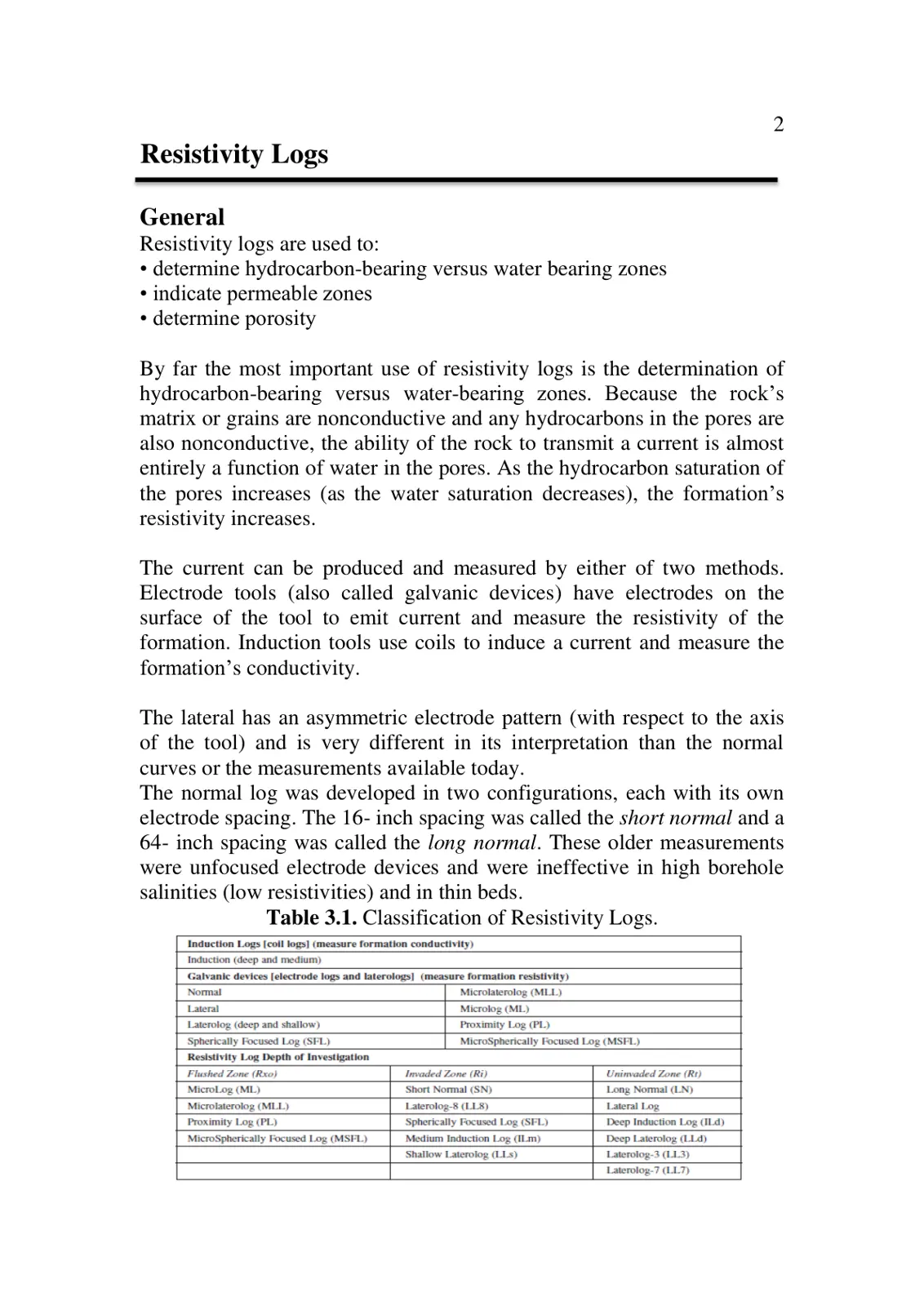 غلاف تقرير Resistivity Logs