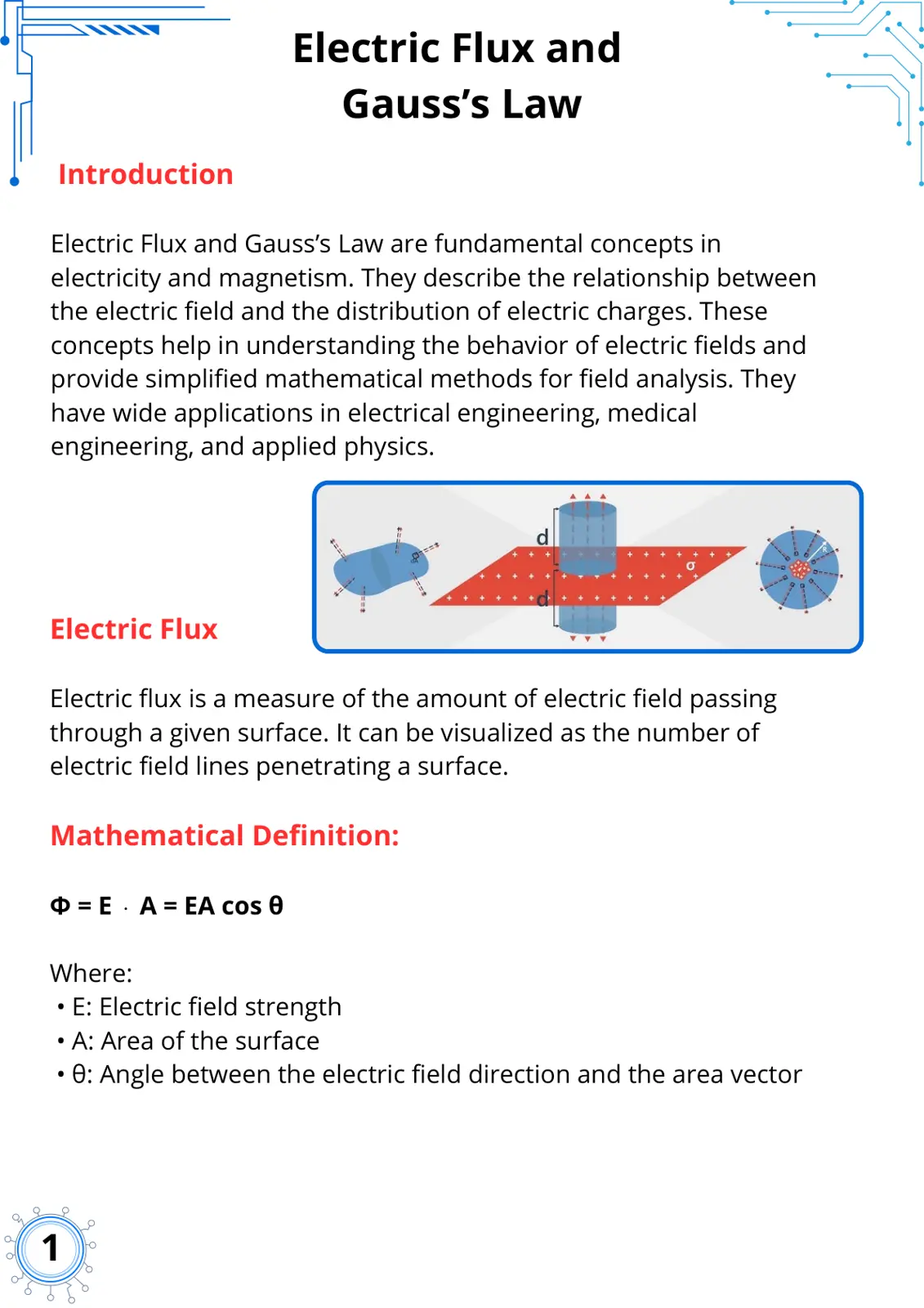غلاف تقرير Electric Flux and Gauss's Law