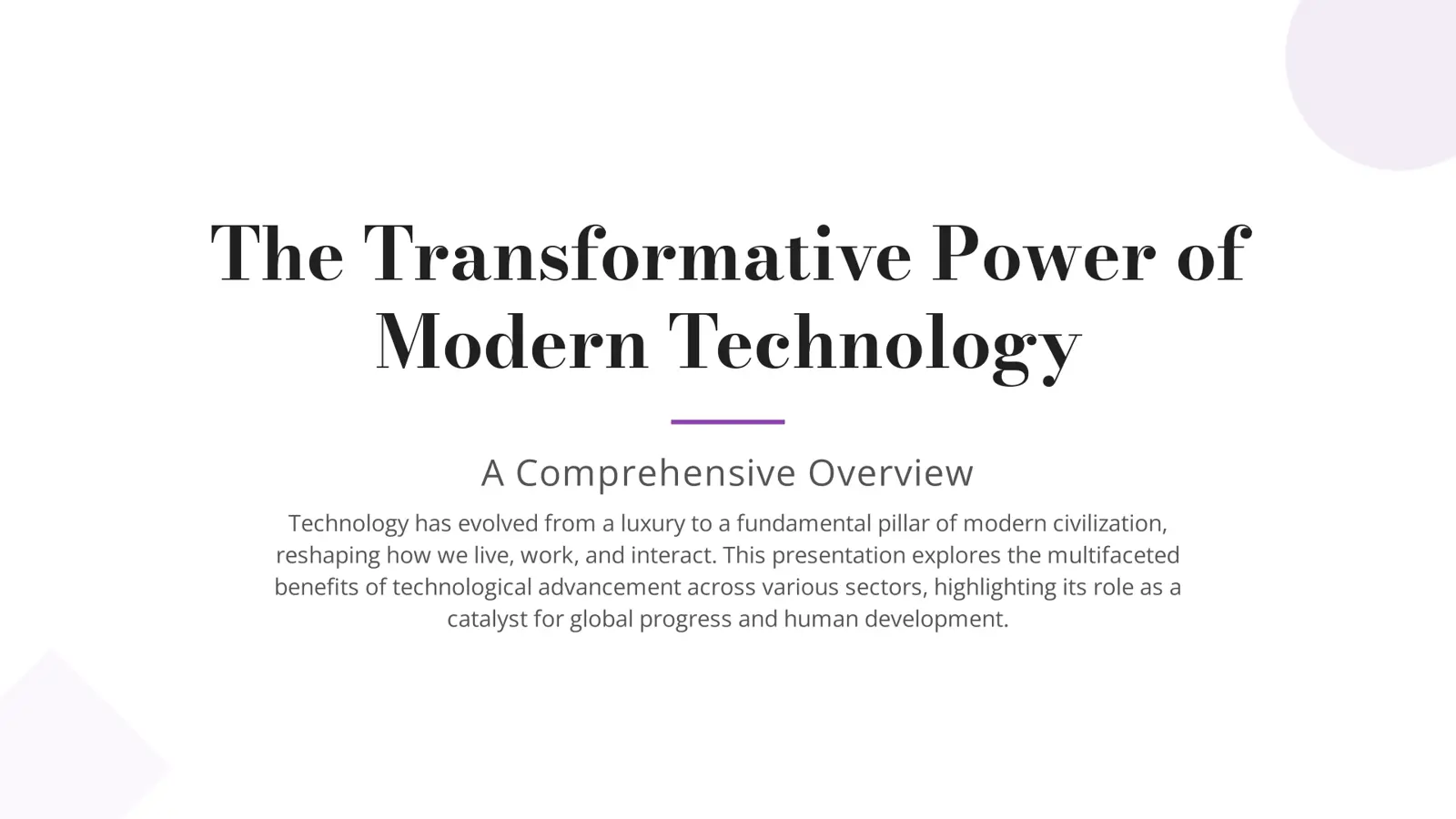 غلاف تقرير The Transformative Power of Modern Technology