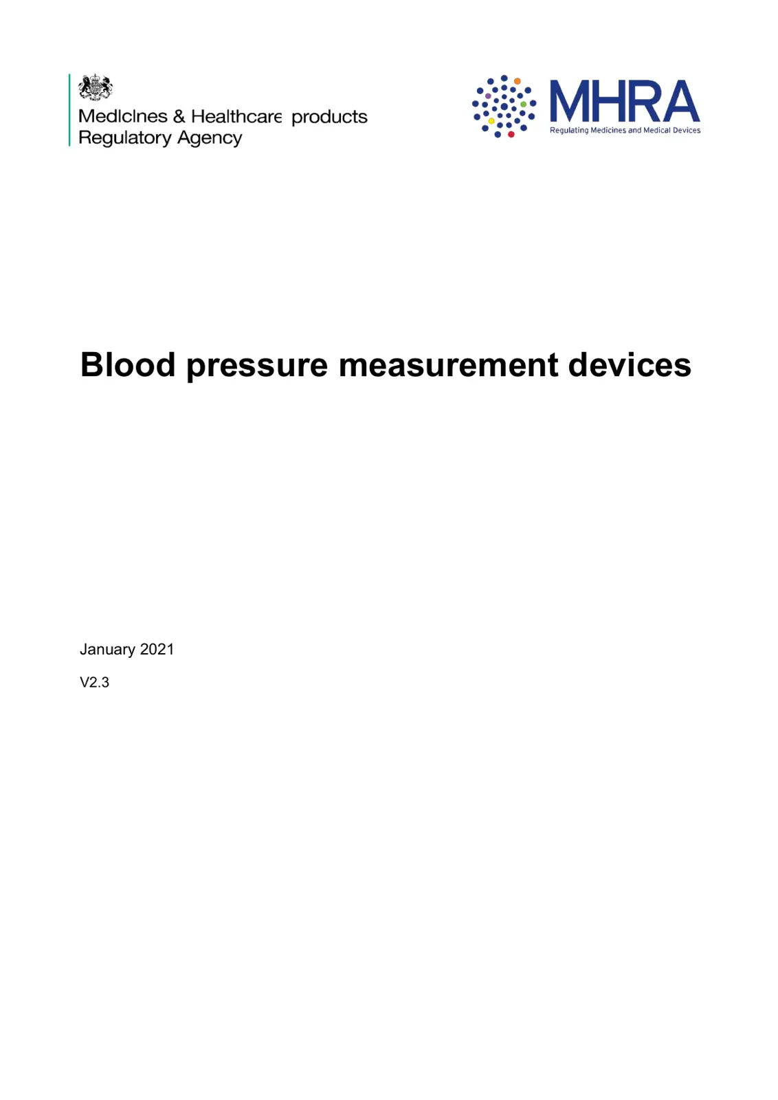 غلاف تقرير Blood pressure measurement devices
