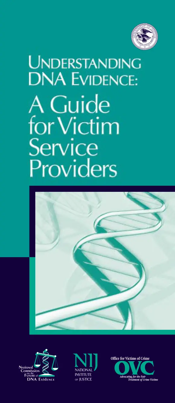 غلاف تقرير Understanding DNA Evidence: A Guide for Victim Service Providers