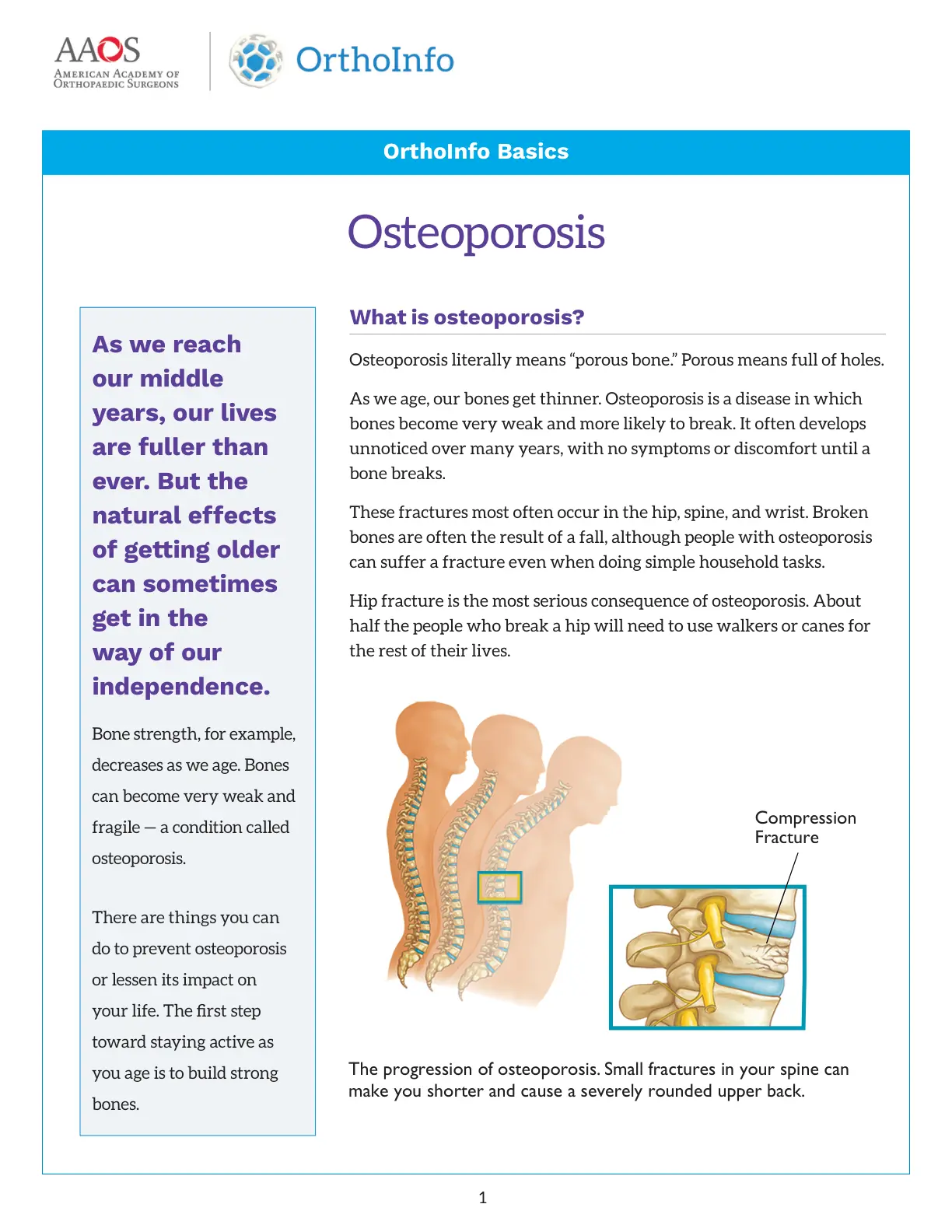 غلاف تقرير Osteoporosis What is osteoporosis?