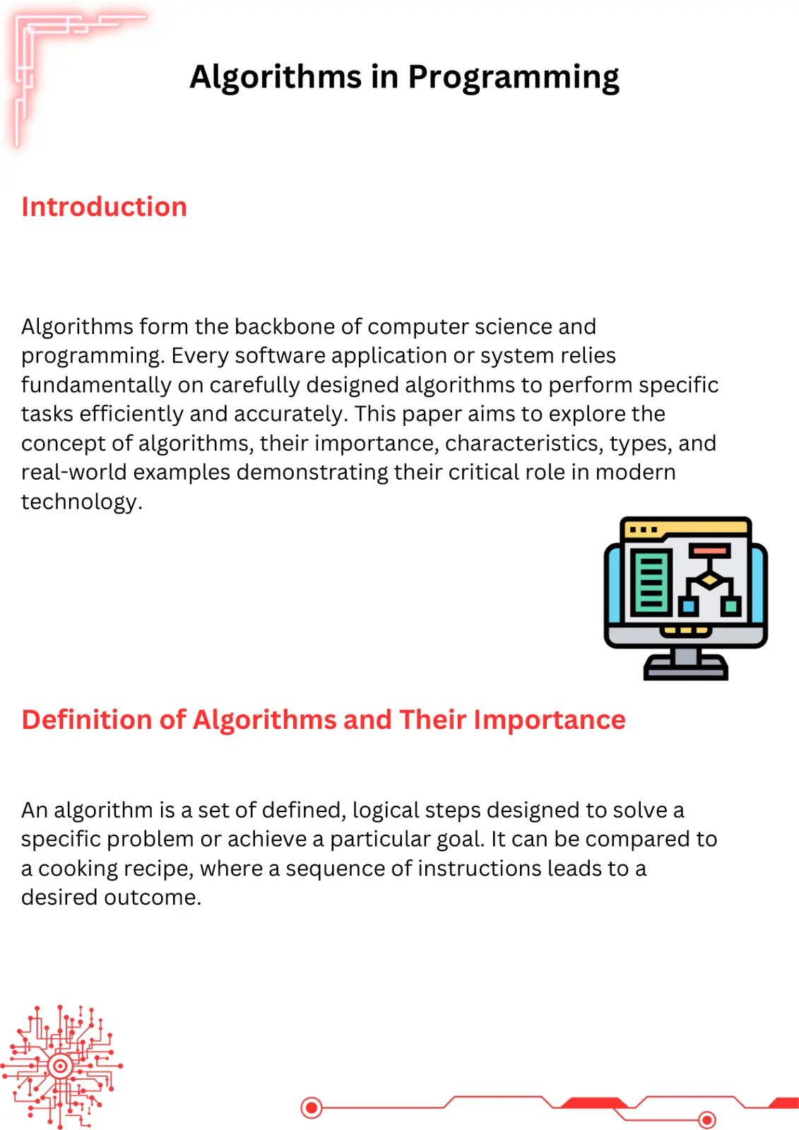 غلاف تقرير Algorithms in Programming