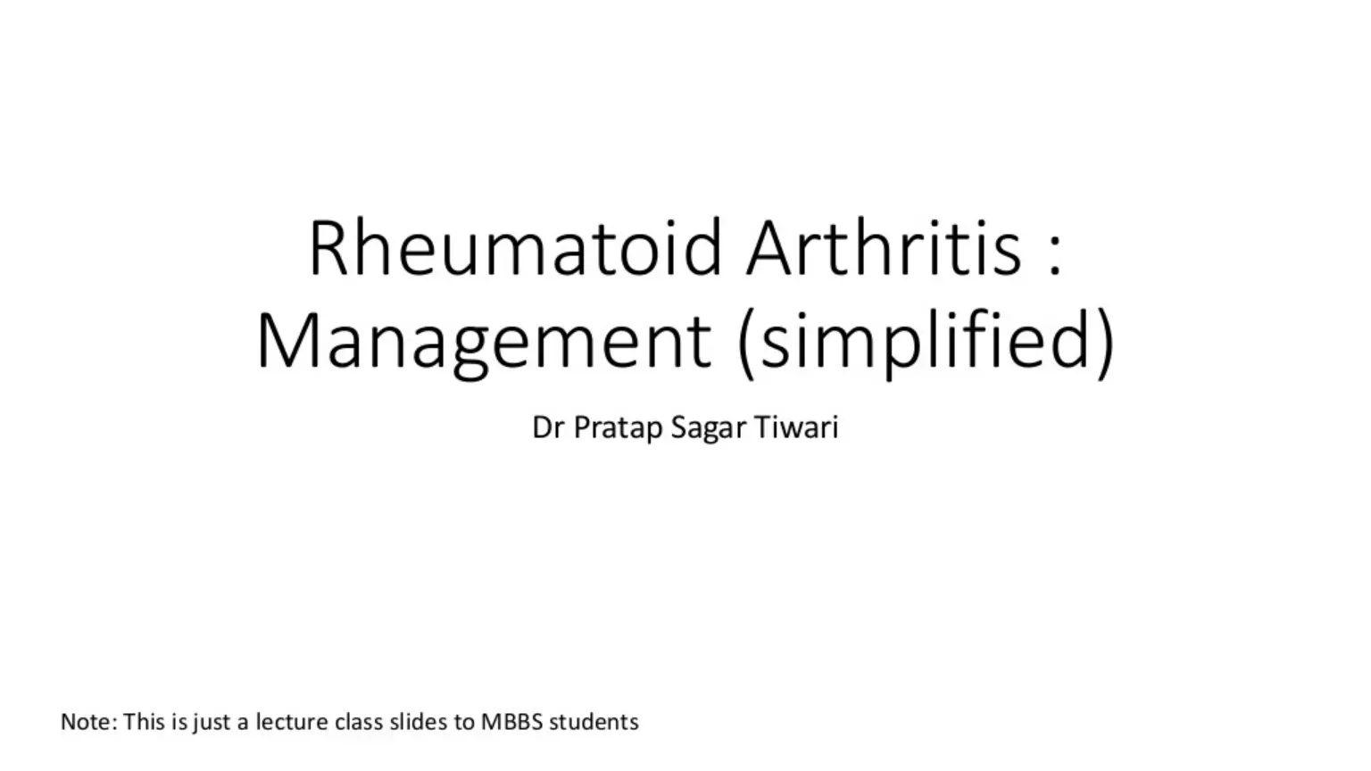 غلاف تقرير Rheumatoid Arthritis: Management (simplified)