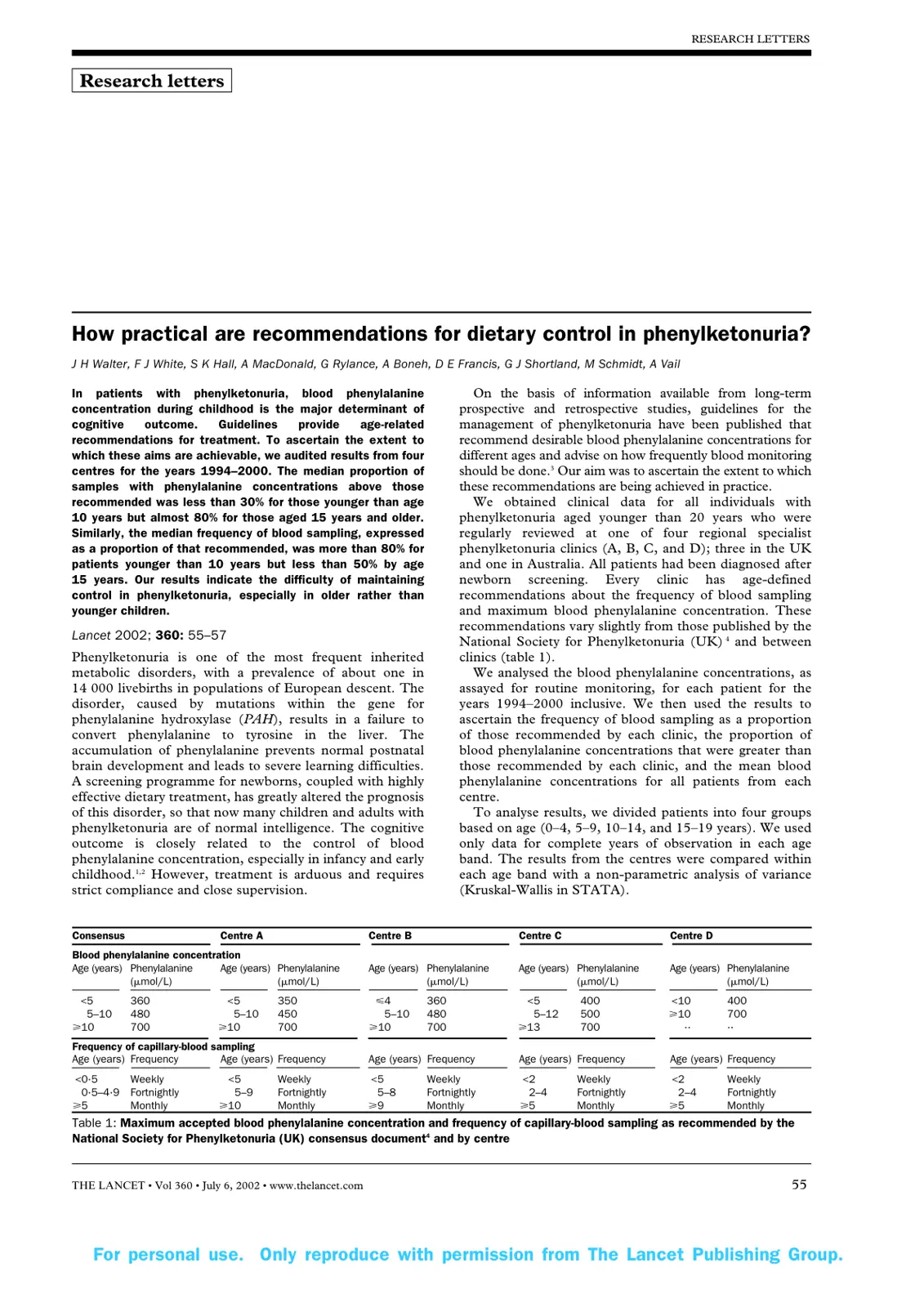 غلاف تقرير How practical are recommendations for dietary control in phenylketonuria?