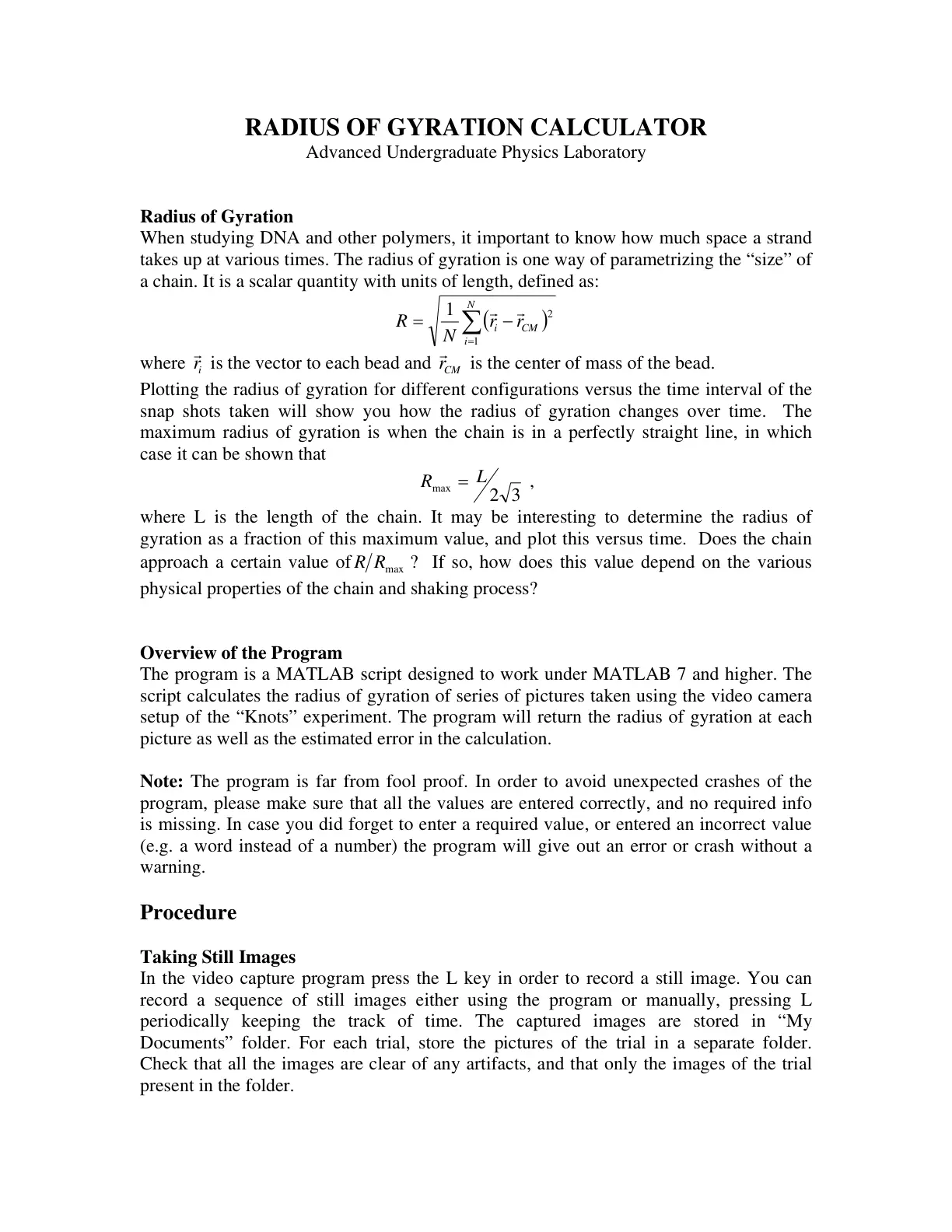 غلاف تقرير Radius of Gyration Calculator